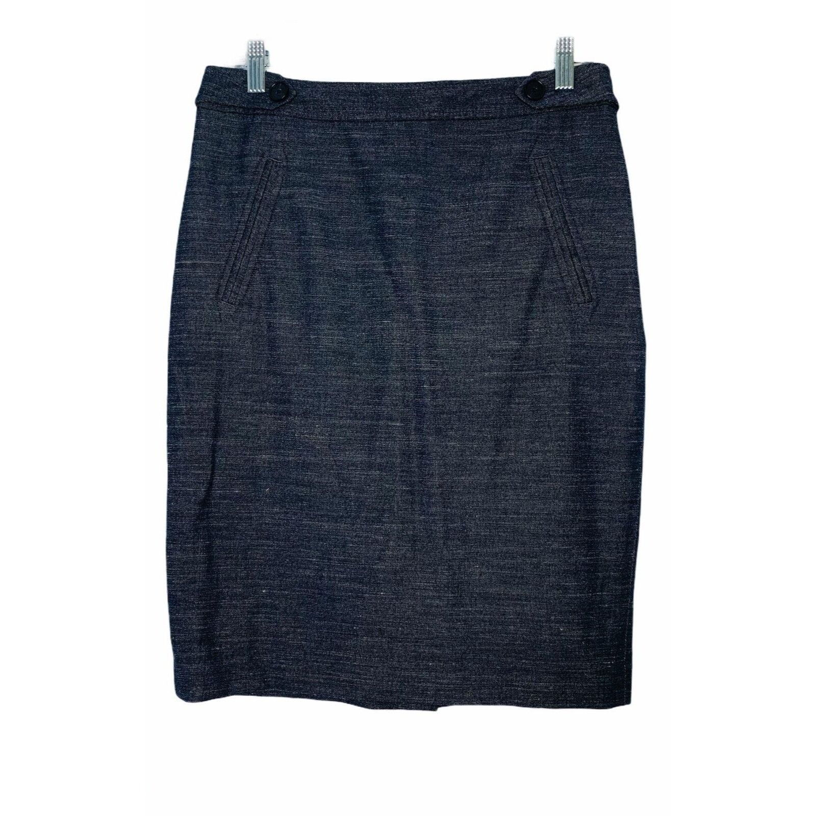 Jupe Crayon Ann Taylor LOFT Taille 00, Noire Et Bleue Tissée, NEUF Avec étiquettes