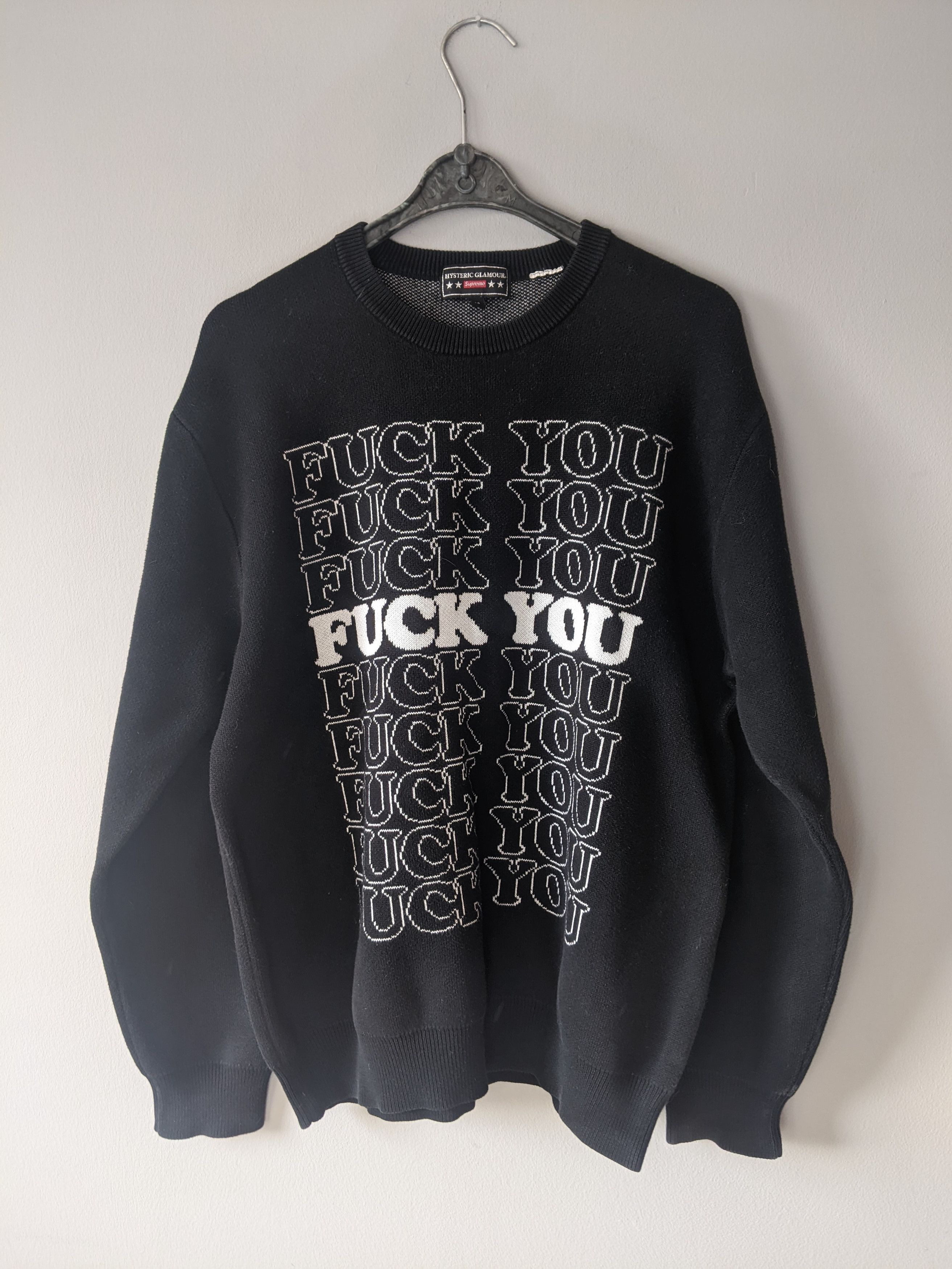 Supreme Supreme x hysteric glamour fuck you sweater | Grailed