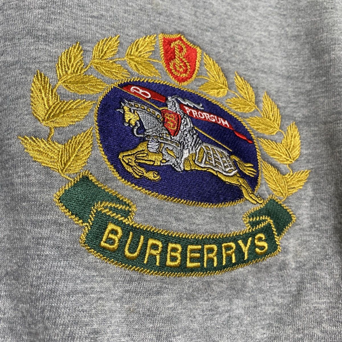Burberry × Vintage Vintage Burberry Embroidered Crest Sweatshirt Size US XL / EU 56 / 4 - 3 Thumbnail