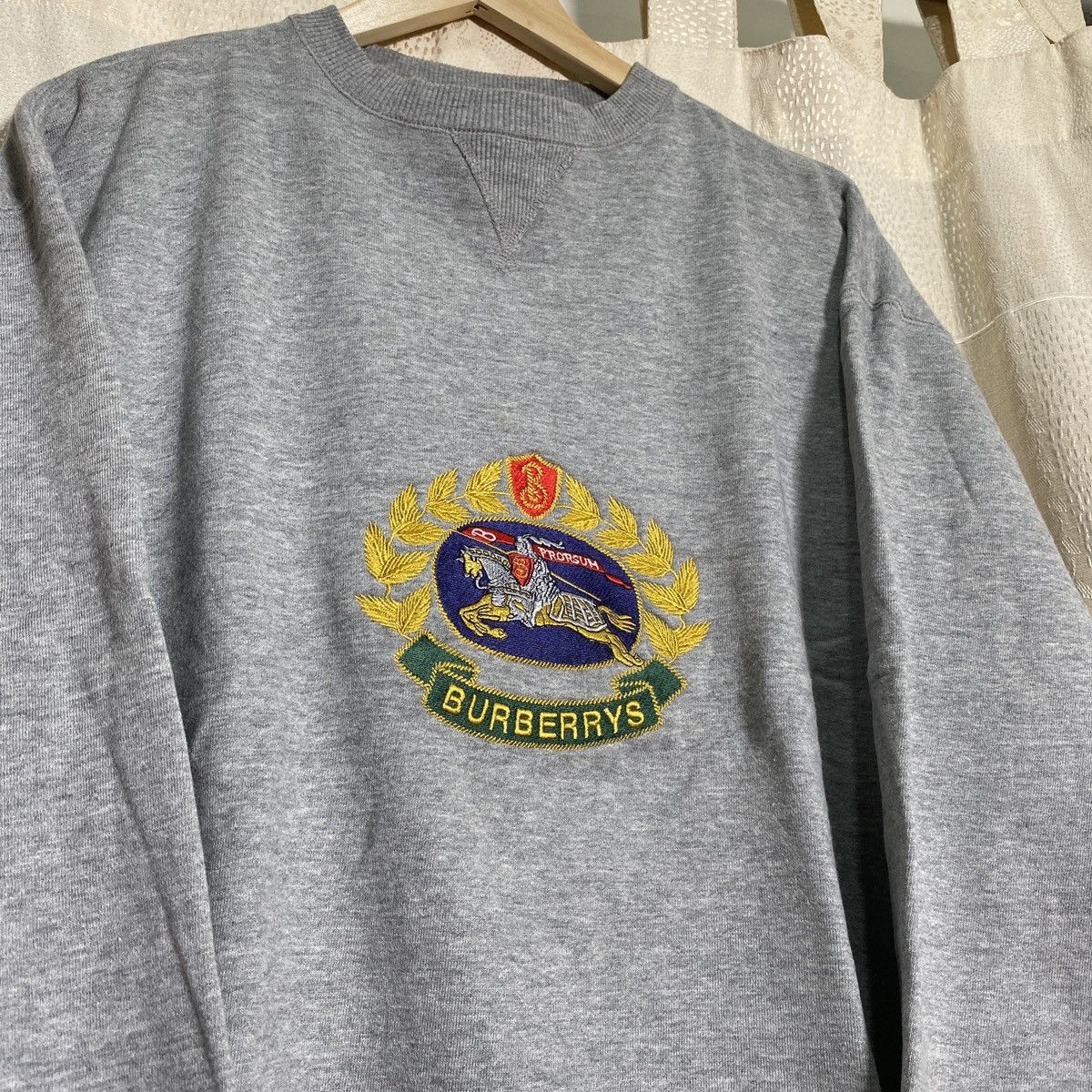 Burberry × Vintage Vintage Burberry Embroidered Crest Sweatshirt Size US XL / EU 56 / 4 - 2 Thumbnail