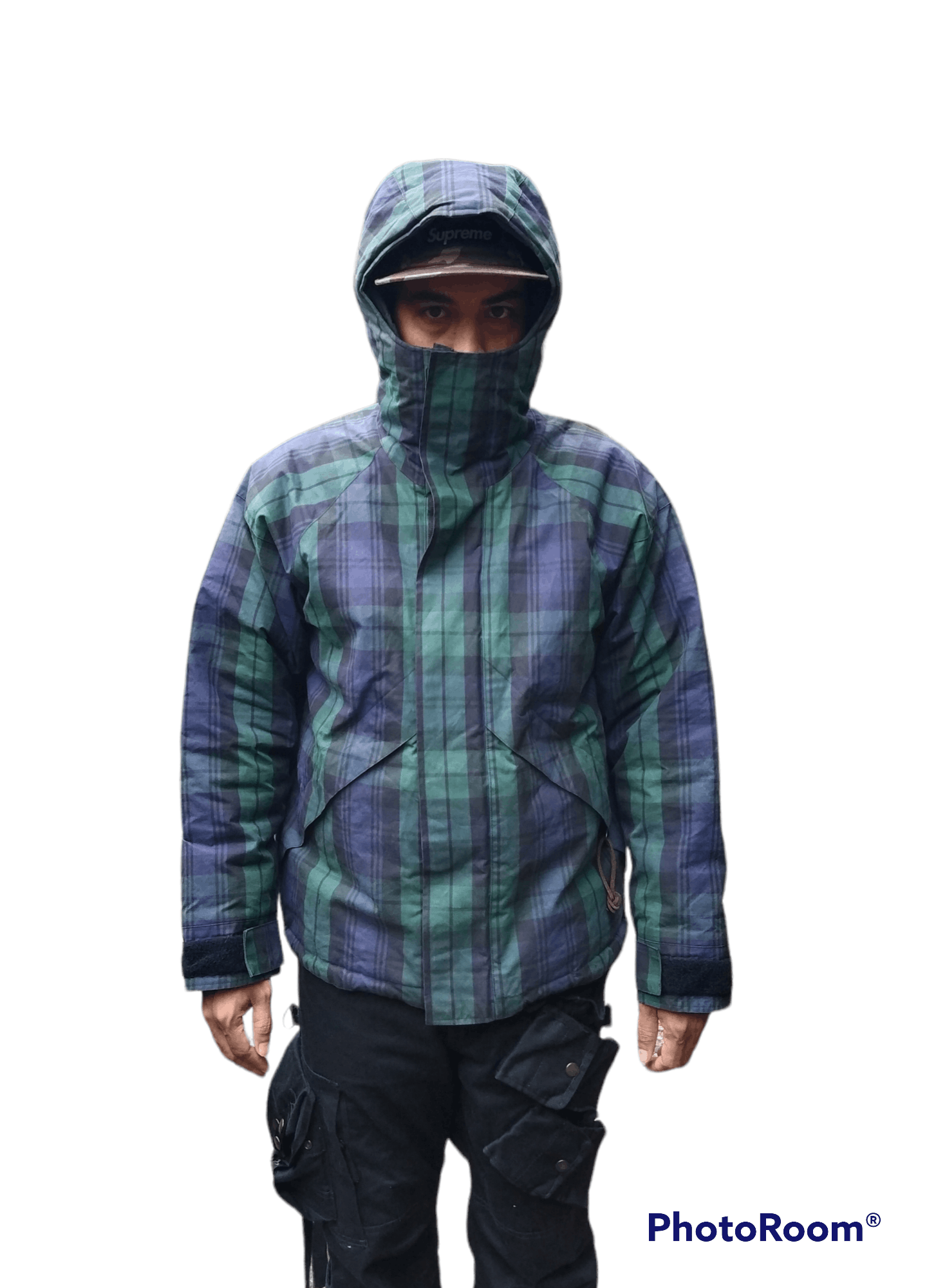 image of Jun Takahashi x Winter Session Junmen Tartan Quilted Hoodie Thermo Jacket, Men's (Size Medium)