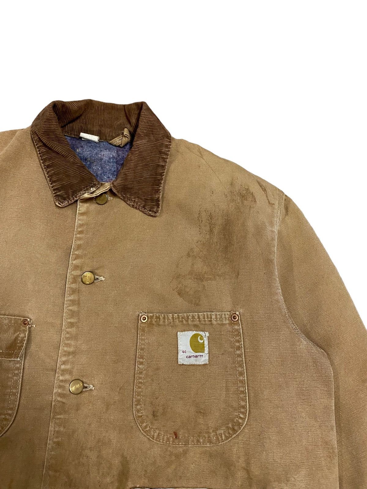 Carhartt Vtg🔥Carhartt Chore Lined Blanket Patina Duck Canvas Jacket Size US L / EU 52-54 / 3 - 8 Thumbnail