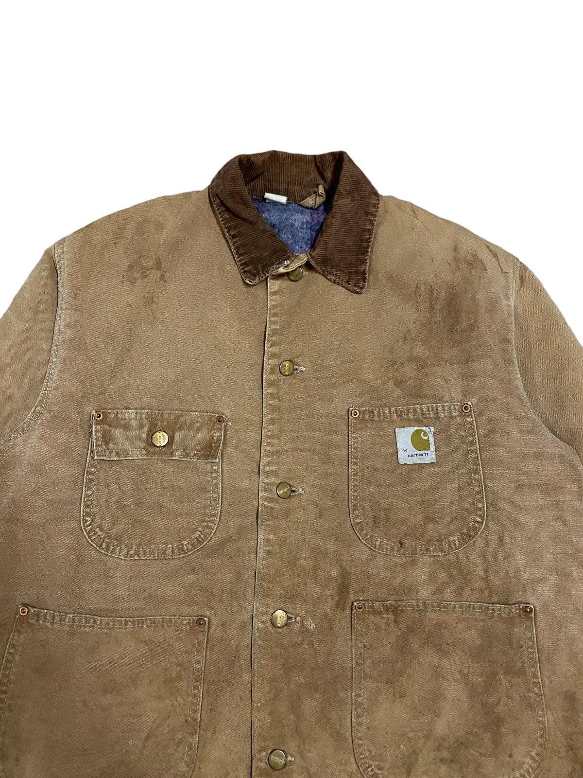 Carhartt Vtg🔥Carhartt Chore Lined Blanket Patina Duck Canvas Jacket Size US L / EU 52-54 / 3 - 5 Thumbnail