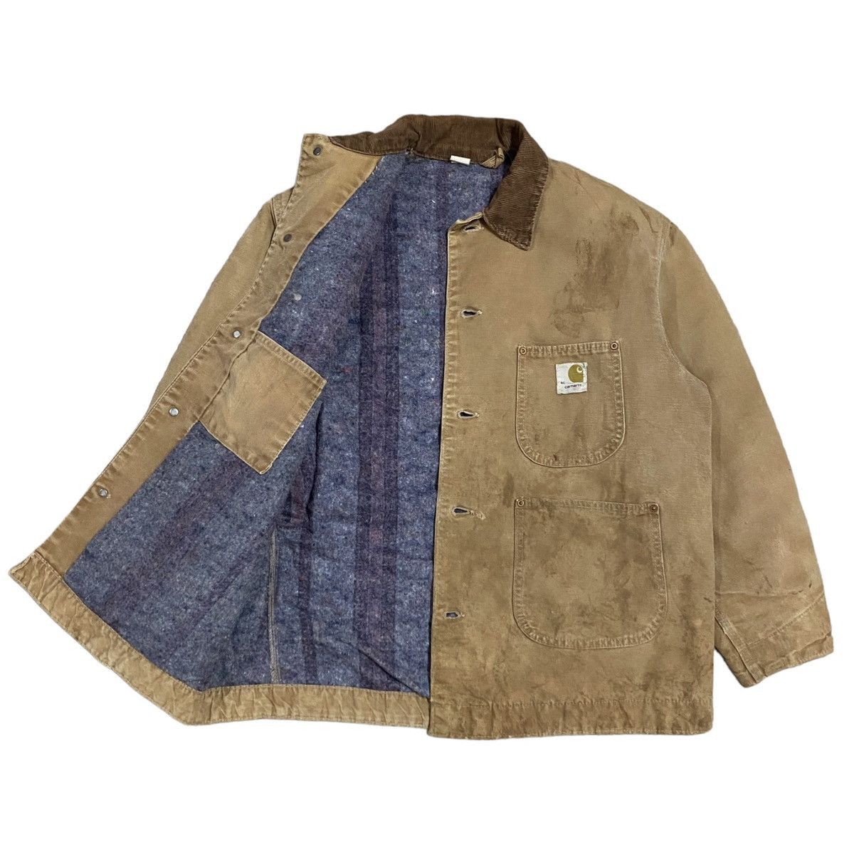 Carhartt Vtg🔥Carhartt Chore Lined Blanket Patina Duck Canvas Jacket Size US L / EU 52-54 / 3 - 2 Thumbnail
