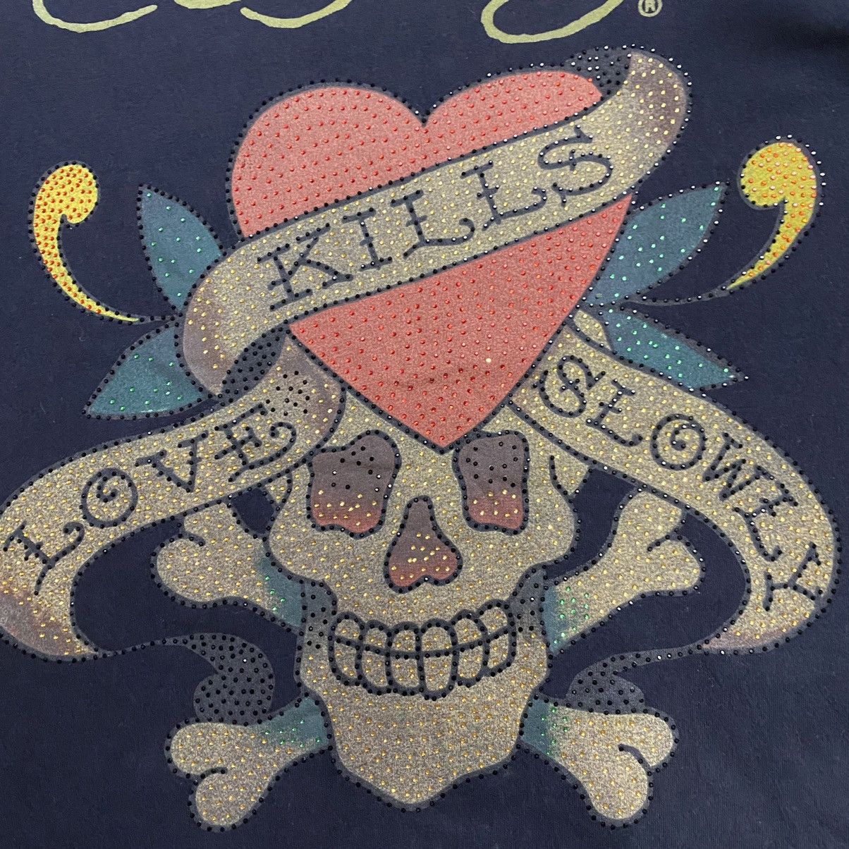 Ed Hardy Ed Hardy X Black Pepper distressred design tee Size ONE SIZE - 8 Thumbnail