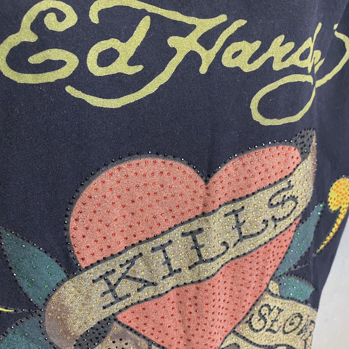 Ed Hardy Ed Hardy X Black Pepper distressred design tee Size ONE SIZE - 9 Thumbnail