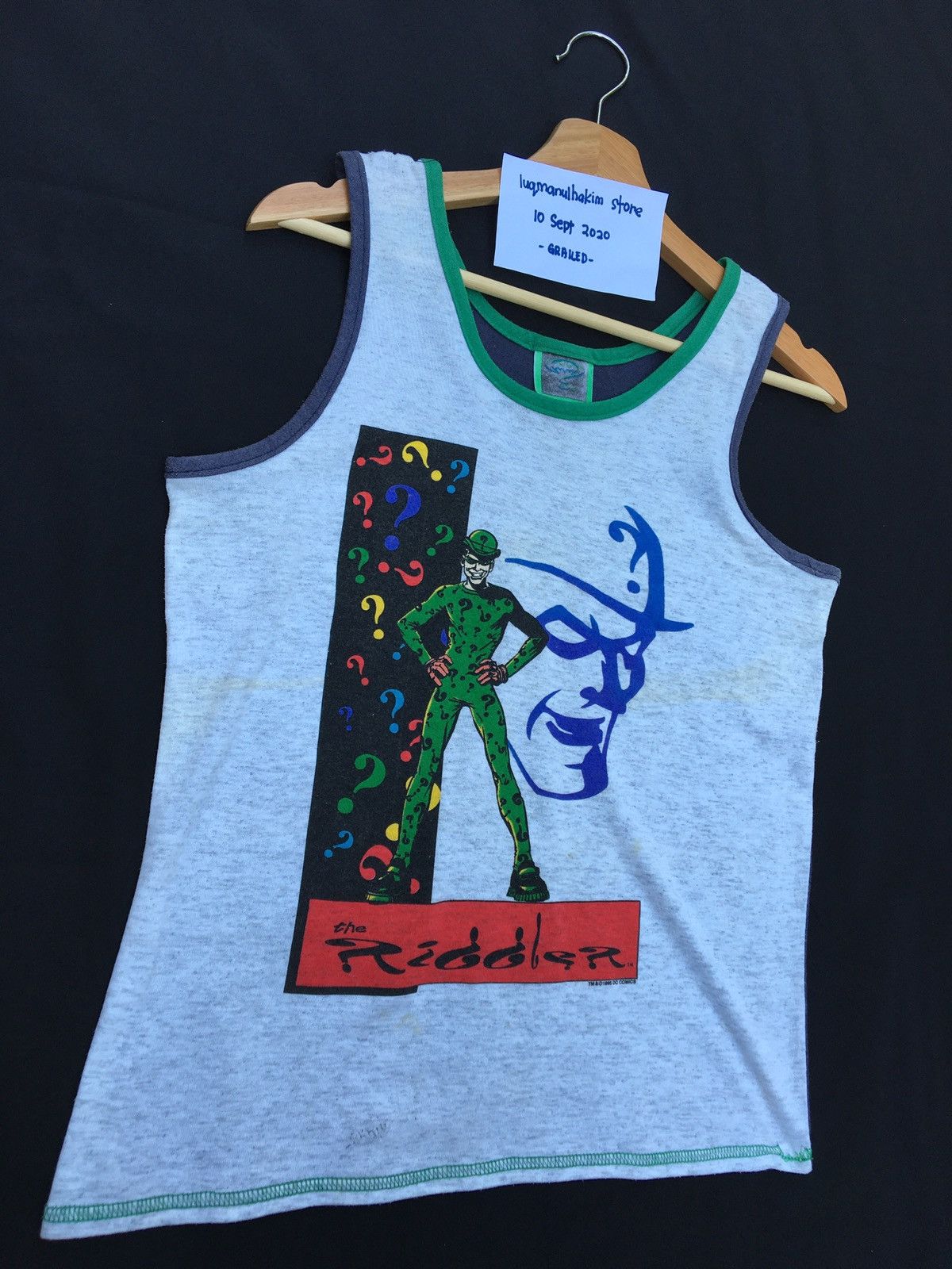 DC Comics Vtg Batman& Robin The RiddlerSinglet DC Comics Movie Joker Size US S / EU 44-46 / 1 - 2 Thumbnail