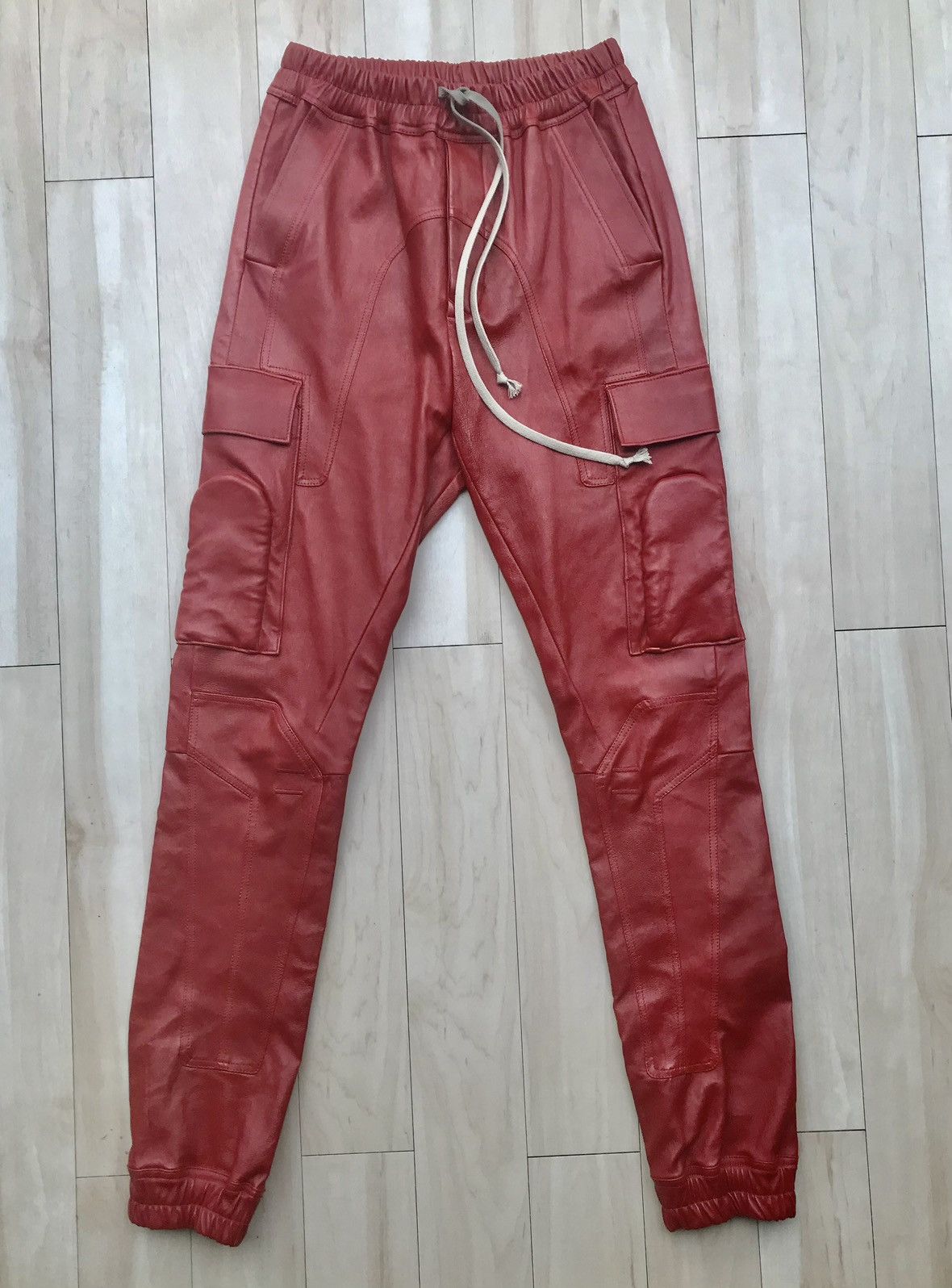 Rick Owens LAST DROP! Rick Owens Larry runway leather cargo pants Size US 29 - 1 Thumbnail