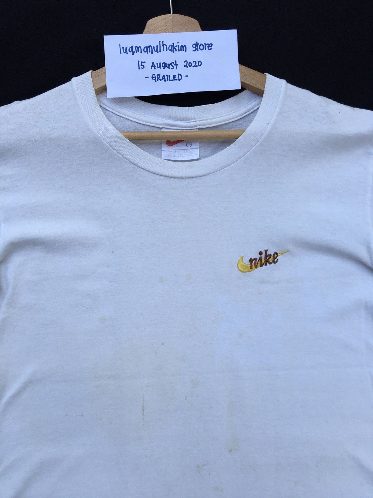 Nike Vintage 90s Nike Small Swoosh Logo Tshirt Size US S / EU 44-46 / 1 - 5 Thumbnail
