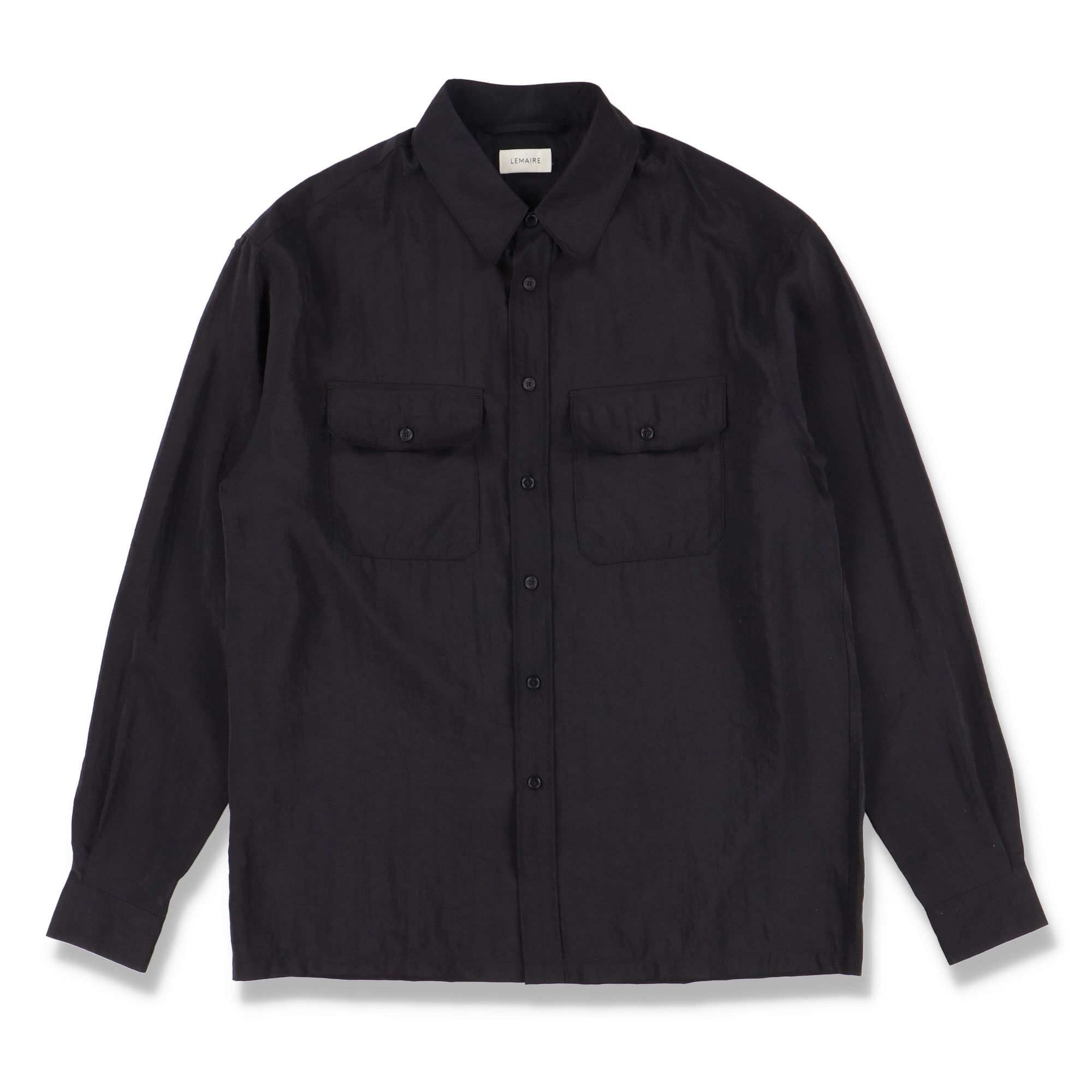 Lemaire Black Dry Silk Military Shirt | Grailed