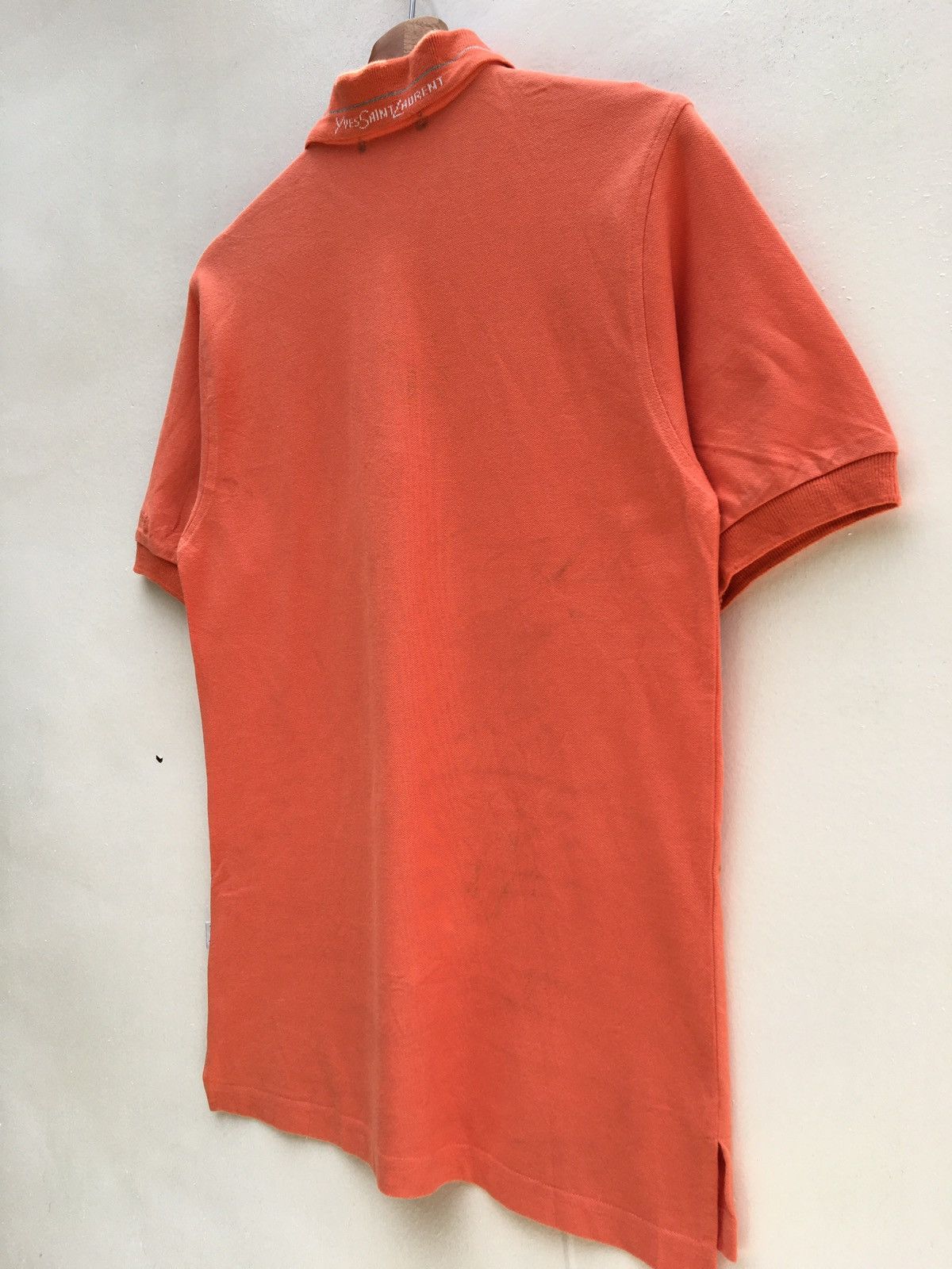 Yves Saint Laurent Vtg Yves Saint Laurent YSL Pour Homme Spellout Logo Polo Size US S / EU 44-46 / 1 - 12 Thumbnail