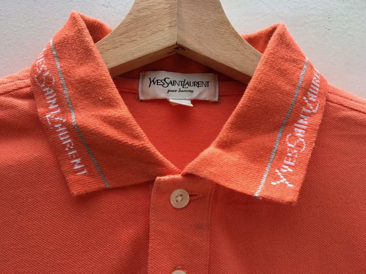 Yves Saint Laurent Vtg Yves Saint Laurent YSL Pour Homme Spellout Logo Polo Size US S / EU 44-46 / 1 - 13 Thumbnail