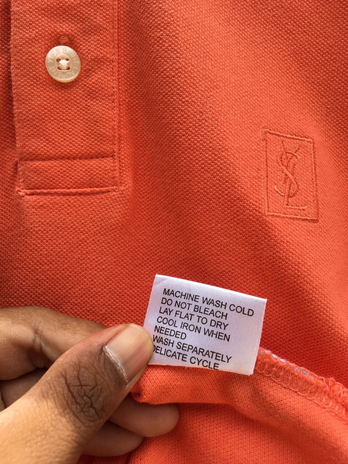 Yves Saint Laurent Vtg Yves Saint Laurent YSL Pour Homme Spellout Logo Polo Size US S / EU 44-46 / 1 - 16 Thumbnail