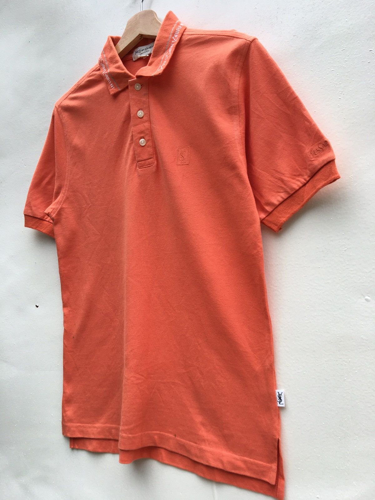 Yves Saint Laurent Vtg Yves Saint Laurent YSL Pour Homme Spellout Logo Polo Size US S / EU 44-46 / 1 - 4 Thumbnail