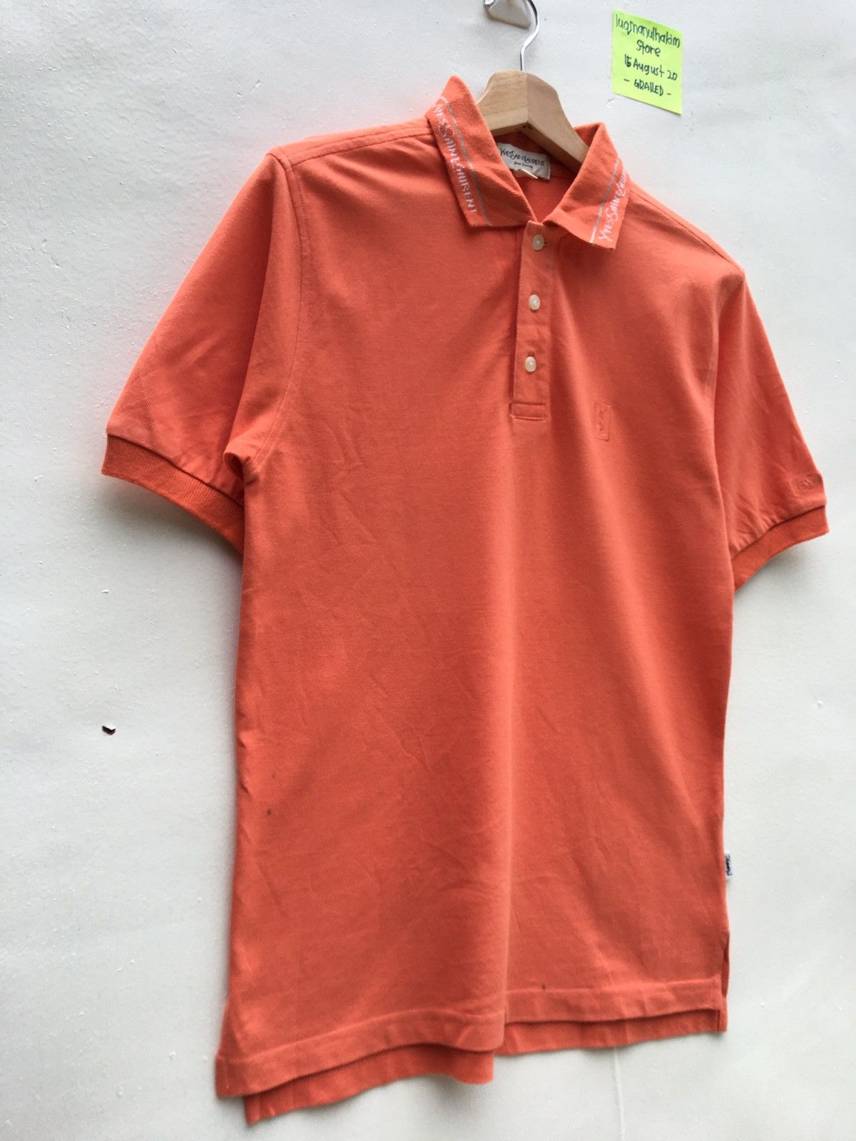 Yves Saint Laurent Vtg Yves Saint Laurent YSL Pour Homme Spellout Logo Polo Size US S / EU 44-46 / 1 - 3 Thumbnail
