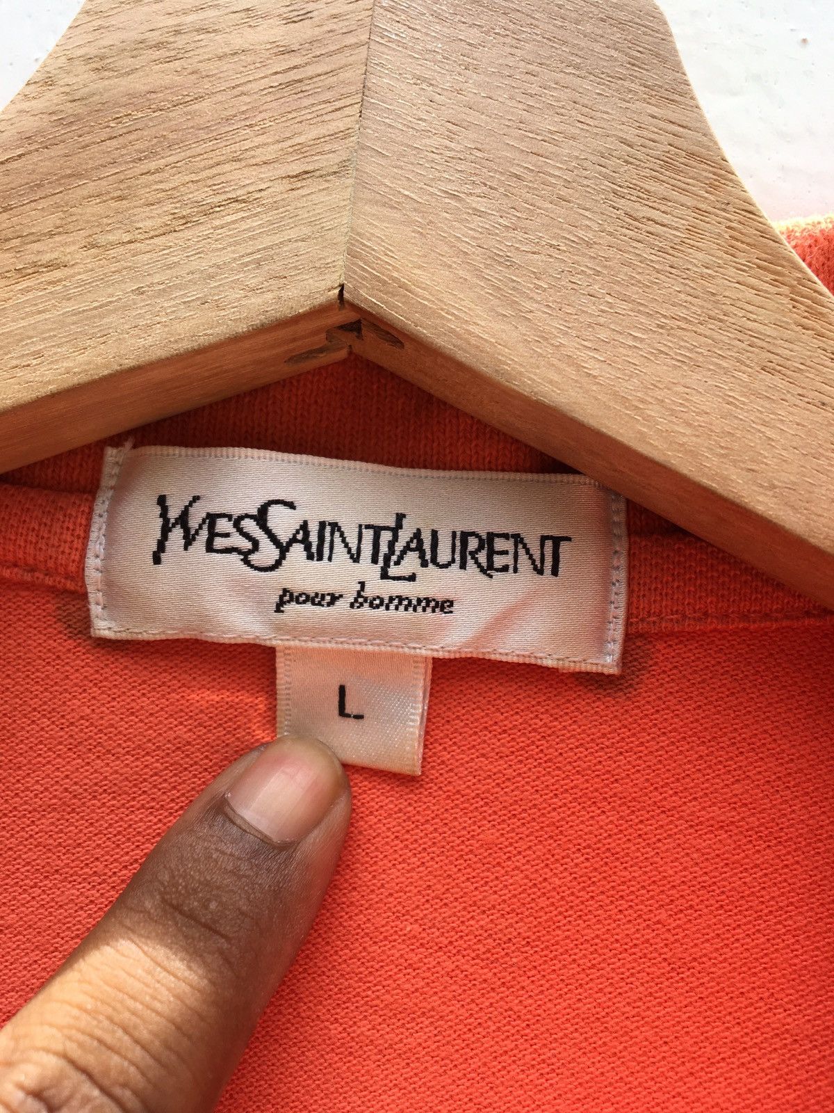Yves Saint Laurent Vtg Yves Saint Laurent YSL Pour Homme Spellout Logo Polo Size US S / EU 44-46 / 1 - 17 Thumbnail