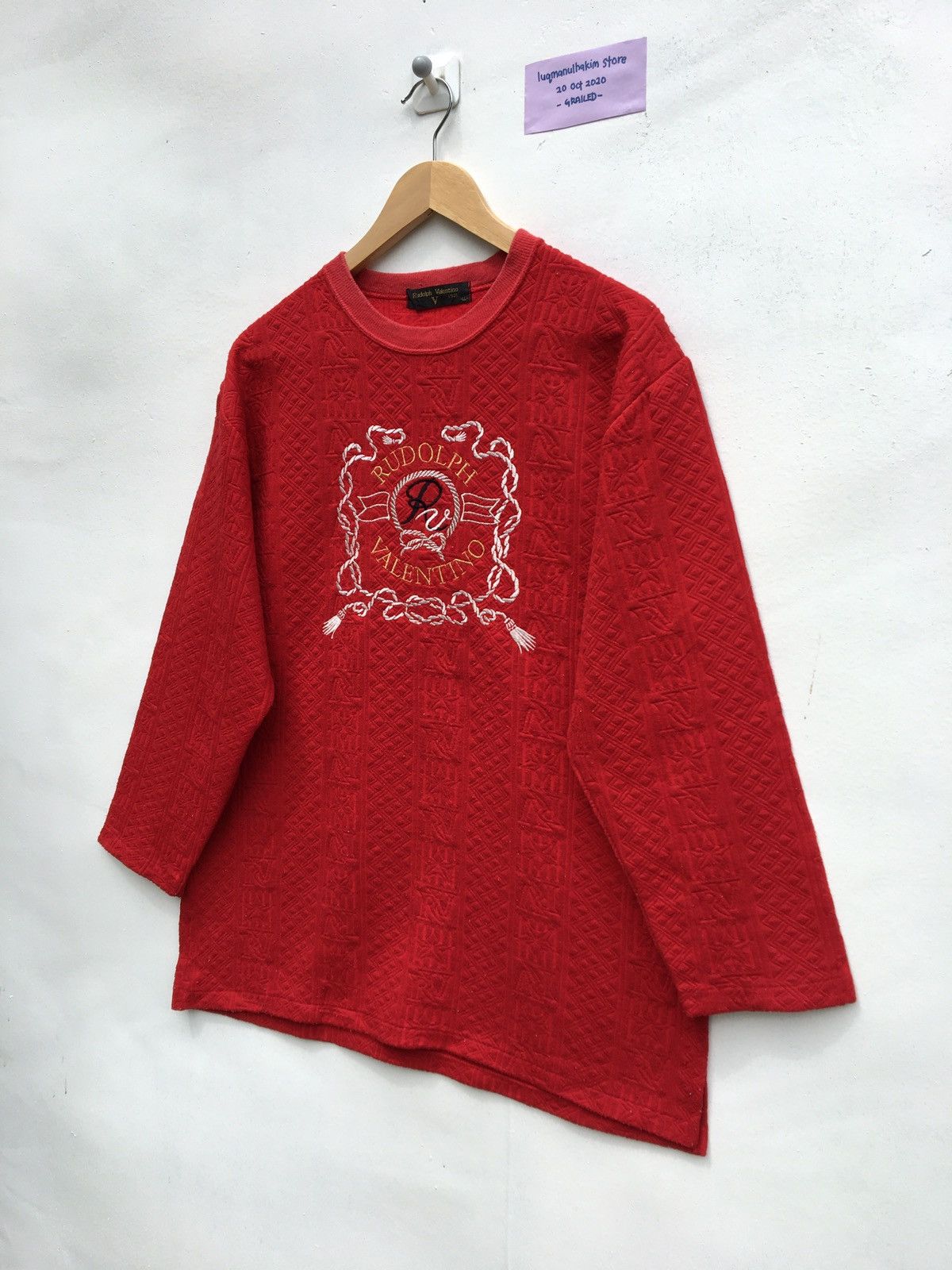 Valentino Vintage Rudolph Valentino Sweatshirt Embroidery Big Logo Size US L / EU 52-54 / 3 - 2 Thumbnail
