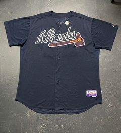 Vintage Starter MLB Atlanta Braves Baseball Jersey XL Cream Sewn Rare