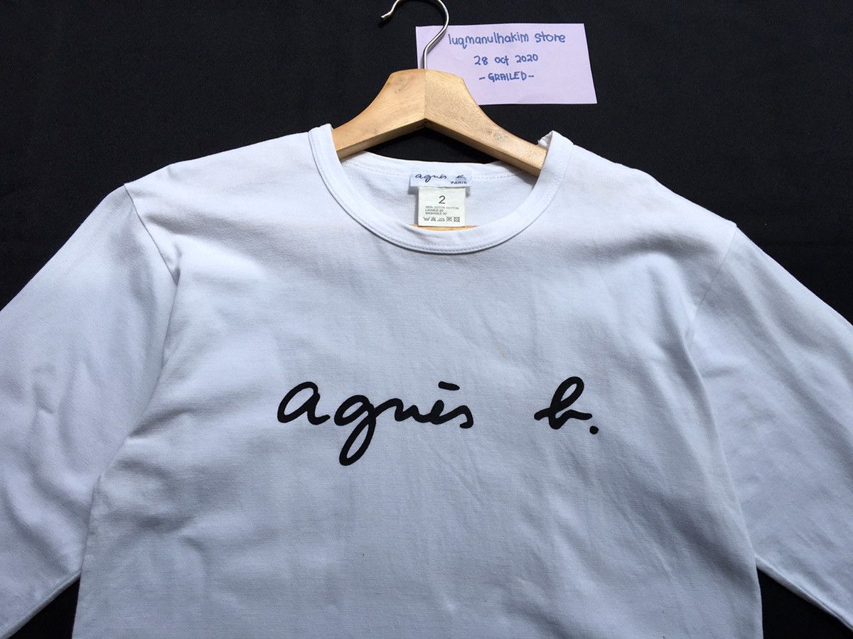 agnes b. AGNES B Longsleeve Paris Designer Biglogo Spellout Size US S / EU 44-46 / 1 - 9 Thumbnail
