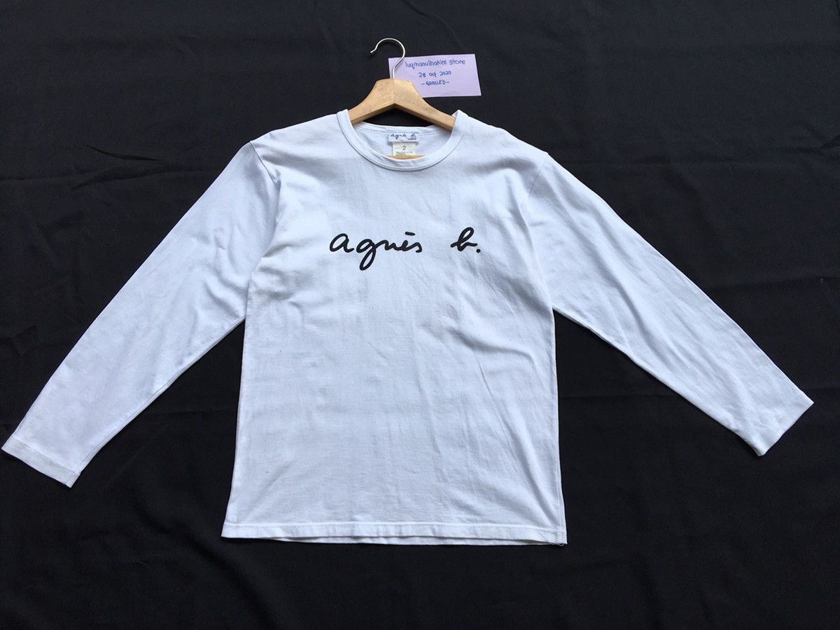 agnes b. AGNES B Longsleeve Paris Designer Biglogo Spellout Size US S / EU 44-46 / 1 - 2 Thumbnail