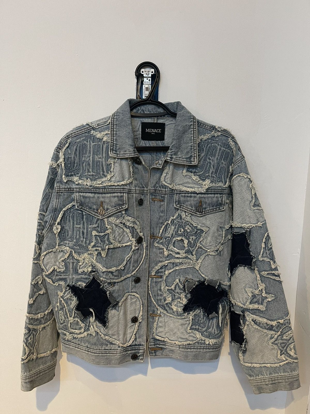 Menace Menace Iconography Denim Patch Work Jacket 