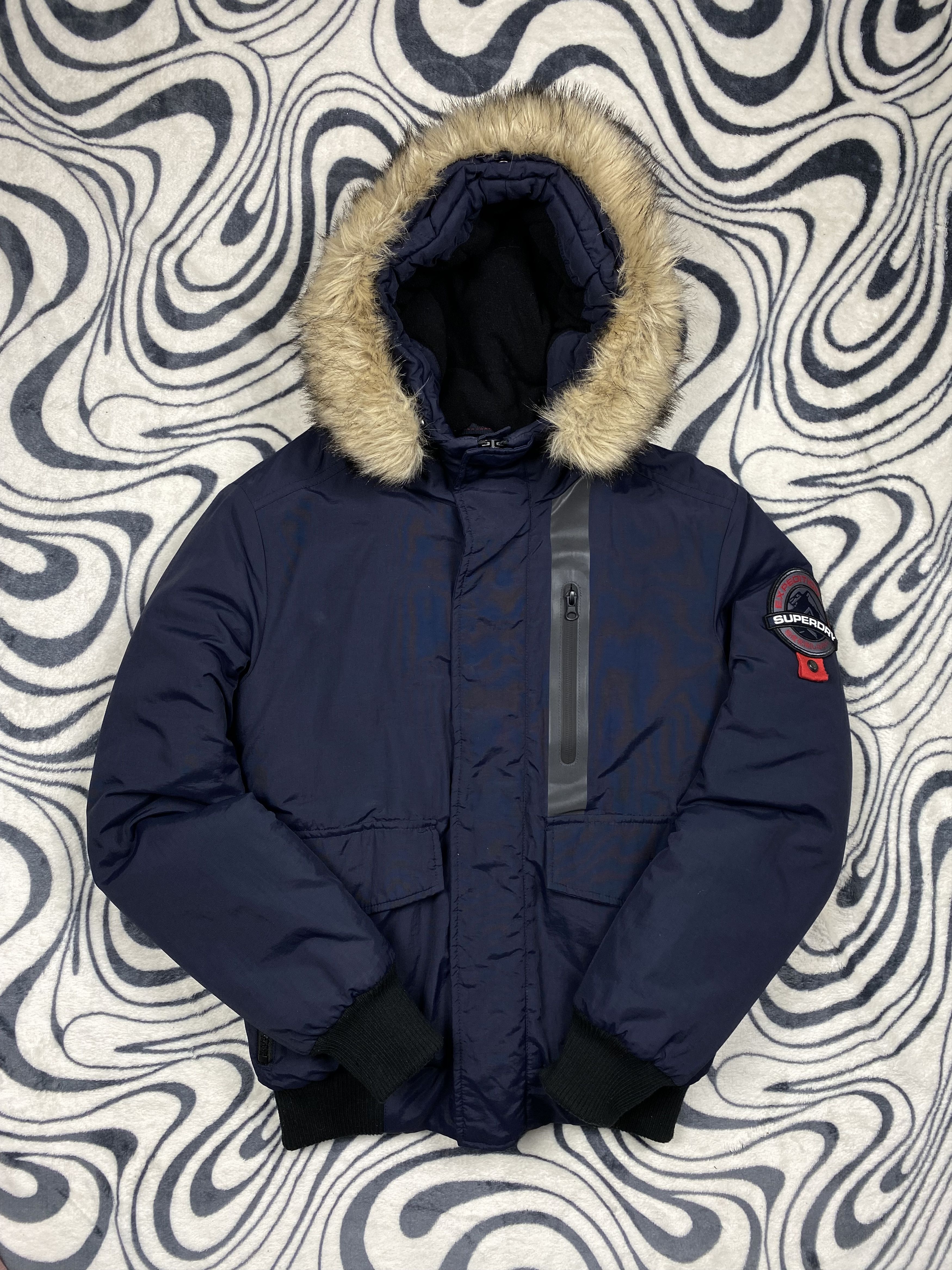 image of Superdry Everest Mens Parka Jacket in Navy Blue (Size Small)
