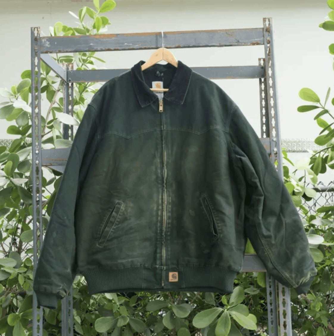 Vintage Carhartt Green Santa on sale Fe Bomber jacket