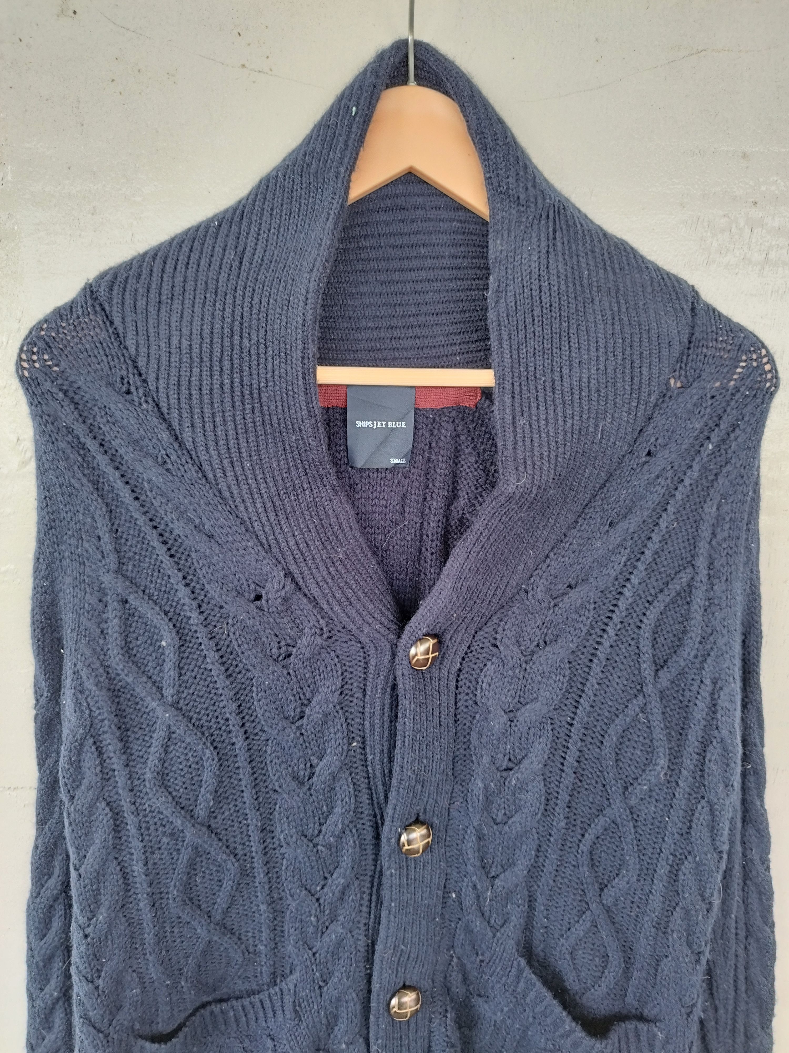 SHIPS Ship Jet Blue Cardigan sweater Size US S / EU 44-46 / 1 - 2 Thumbnail