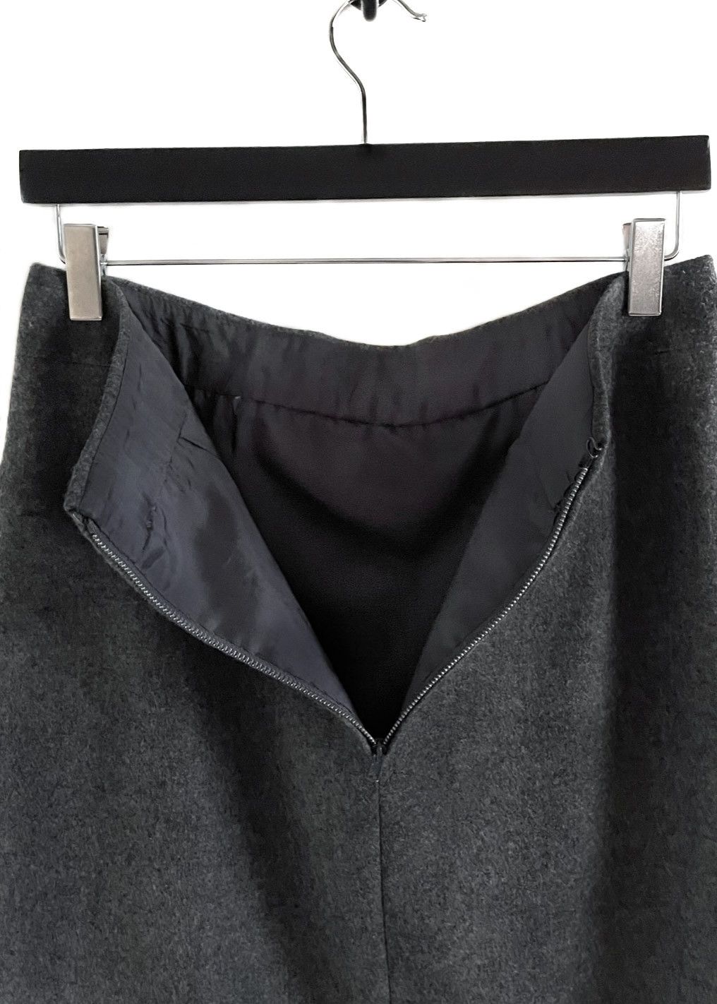 Celine Céline Vintage Grey Wool Logo Accent Skirt Size 30" / US 8 / IT 44 - 5 Thumbnail