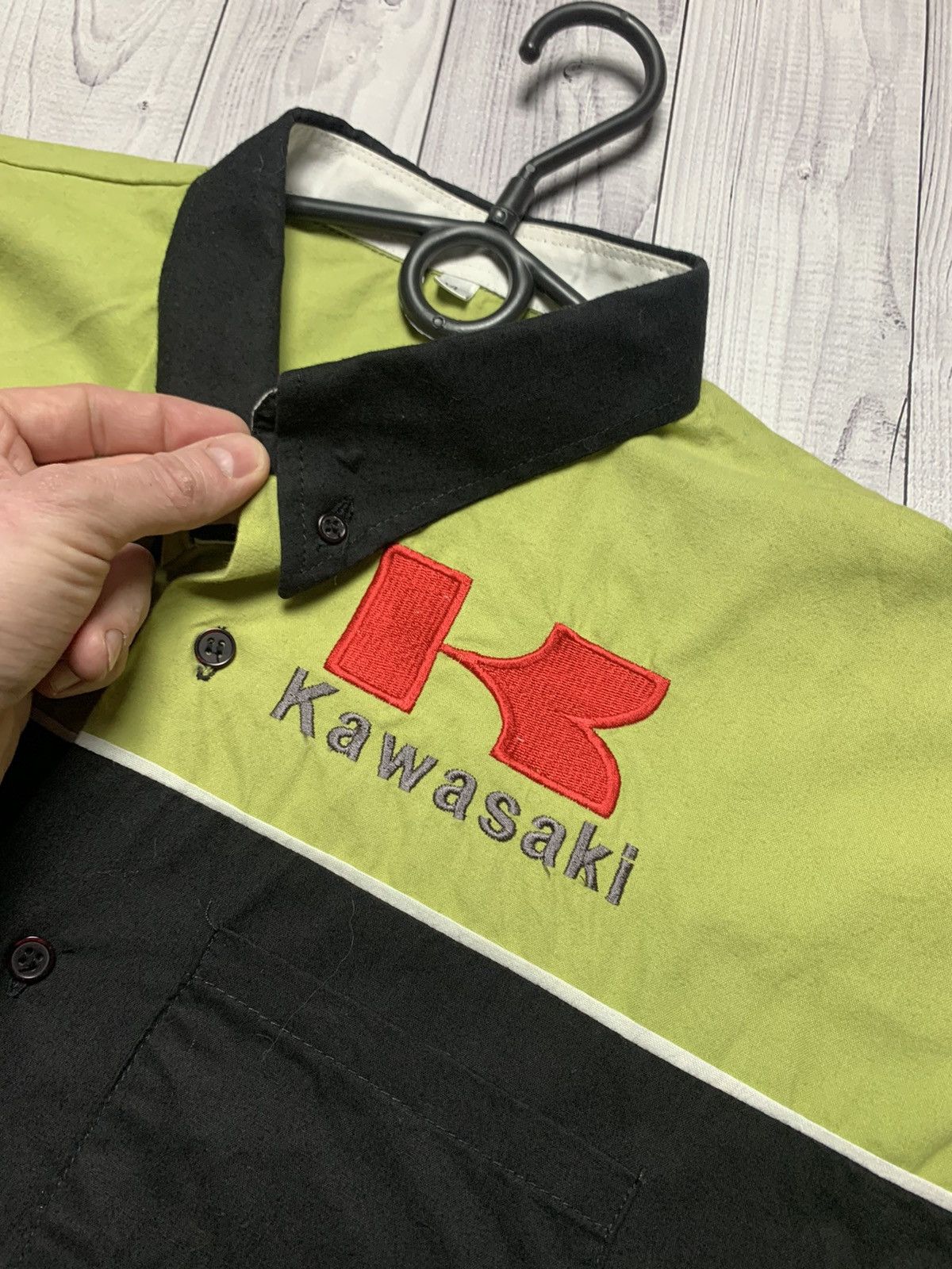 Vintage Vintage Kawasaki Moto racing shirt big logo Size US XL / EU 56 / 4 - 5 Thumbnail