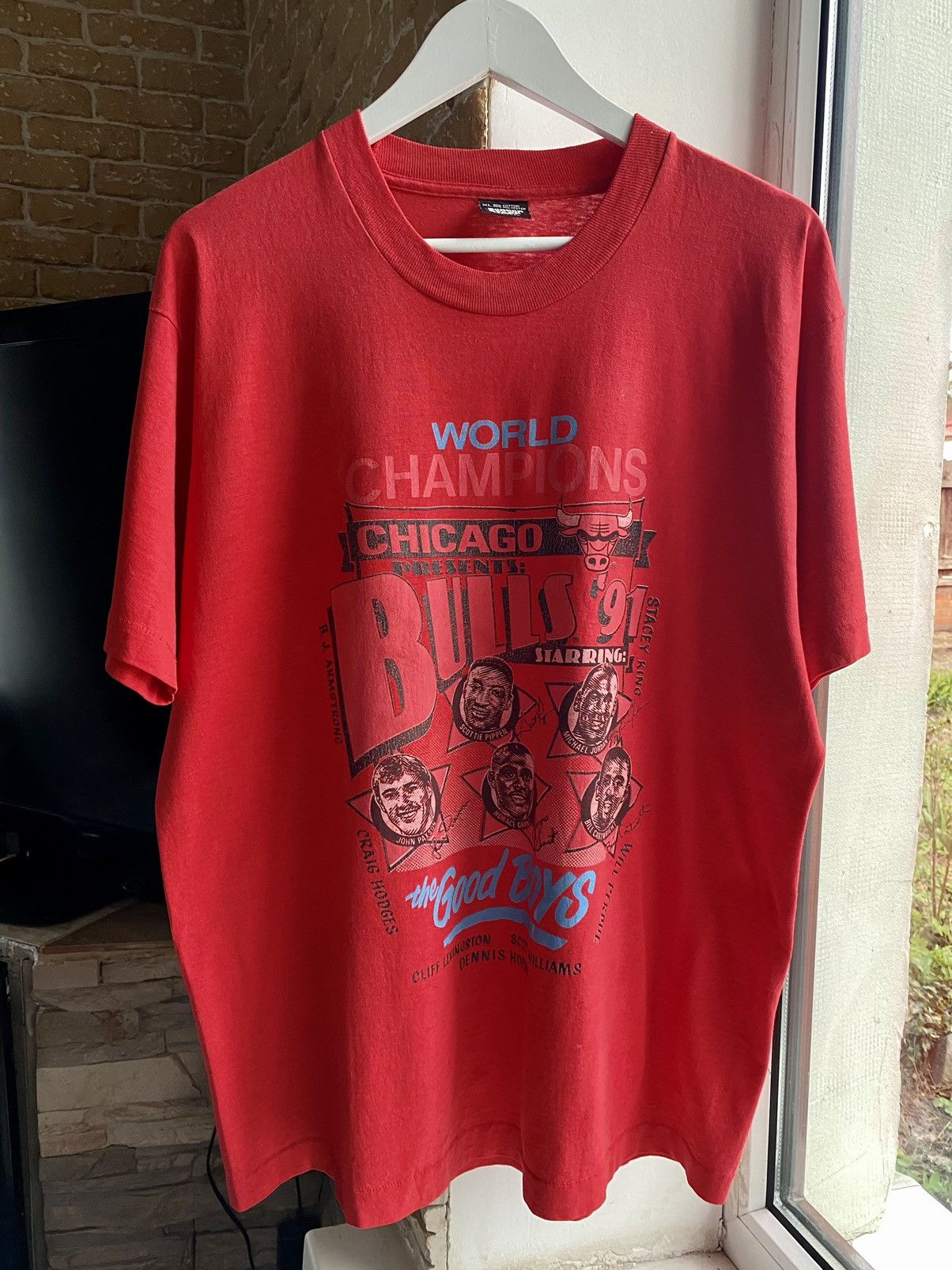 NBA × Vintage Vintage 1991 Chicago Bulls World Champs Jordan Grant Hodgers Size US XL / EU 56 / 4 - 1 Thumbnail