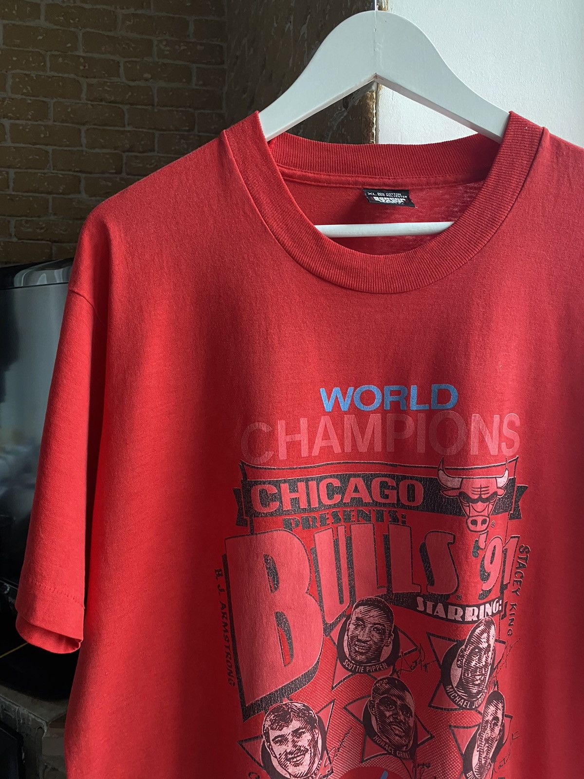 NBA × Vintage Vintage 1991 Chicago Bulls World Champs Jordan Grant Hodgers Size US XL / EU 56 / 4 - 2 Thumbnail