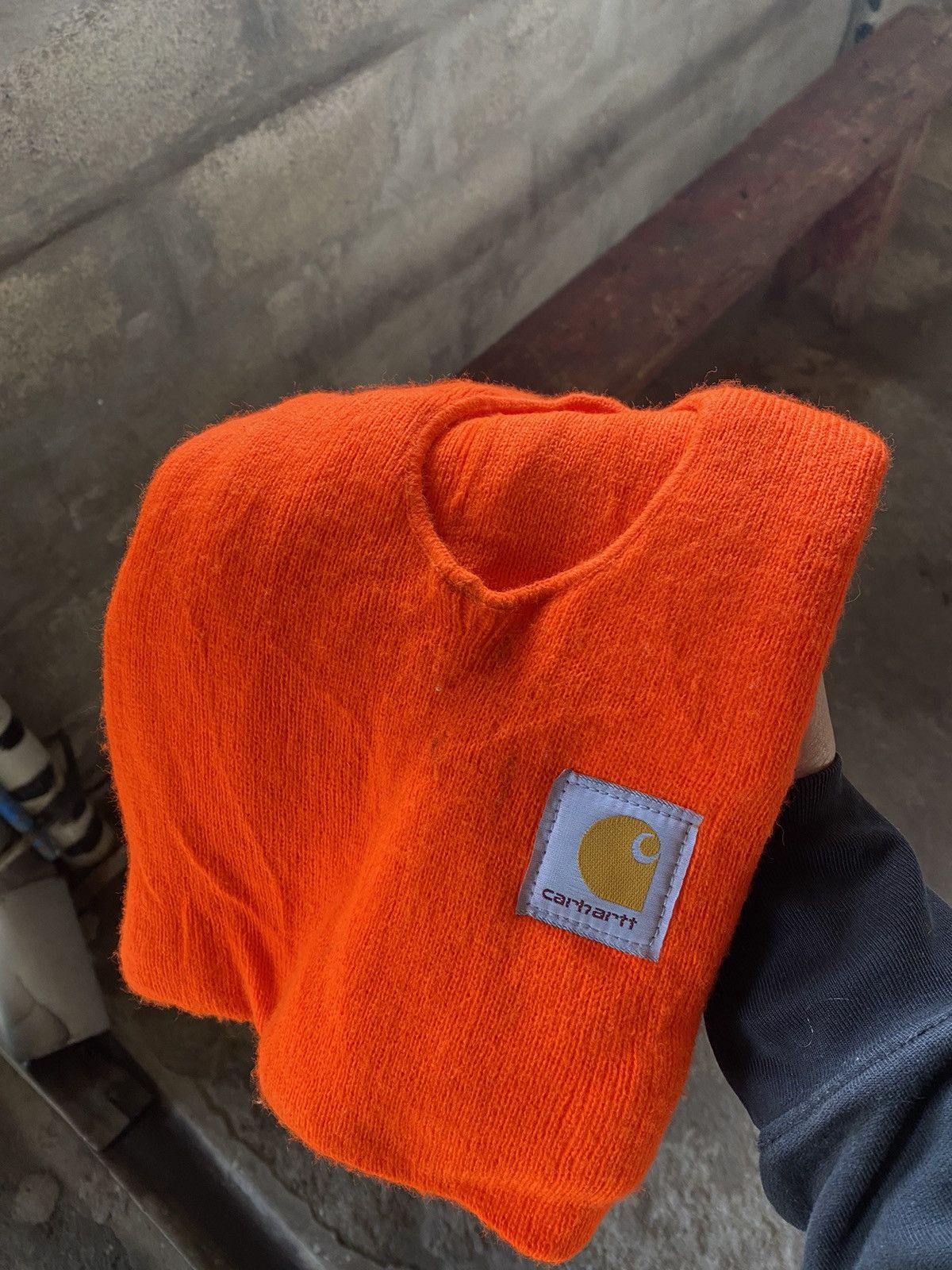 Carhartt × Carhartt Wip ‼️BIG SALE‼️ Carhartt WIP Balaclava Hat Y2K Orange OS Size ONE SIZE - 4 Thumbnail