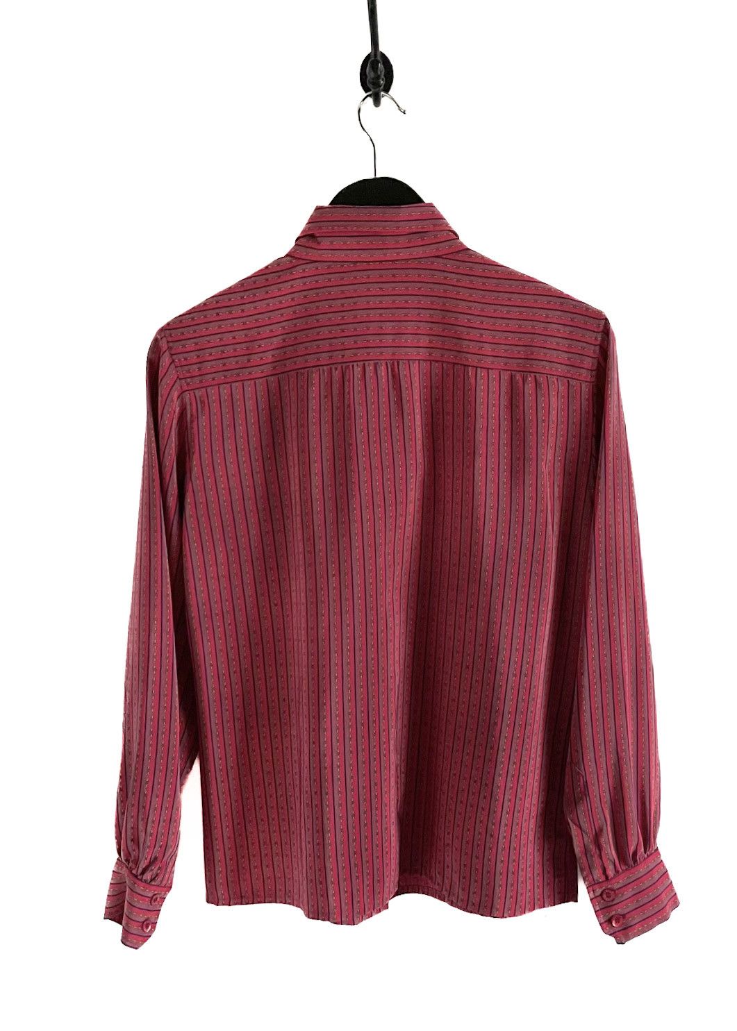 Celine Céline Vintage Red Silk Printed Blouse Size L / US 10 / IT 46 - 5 Thumbnail