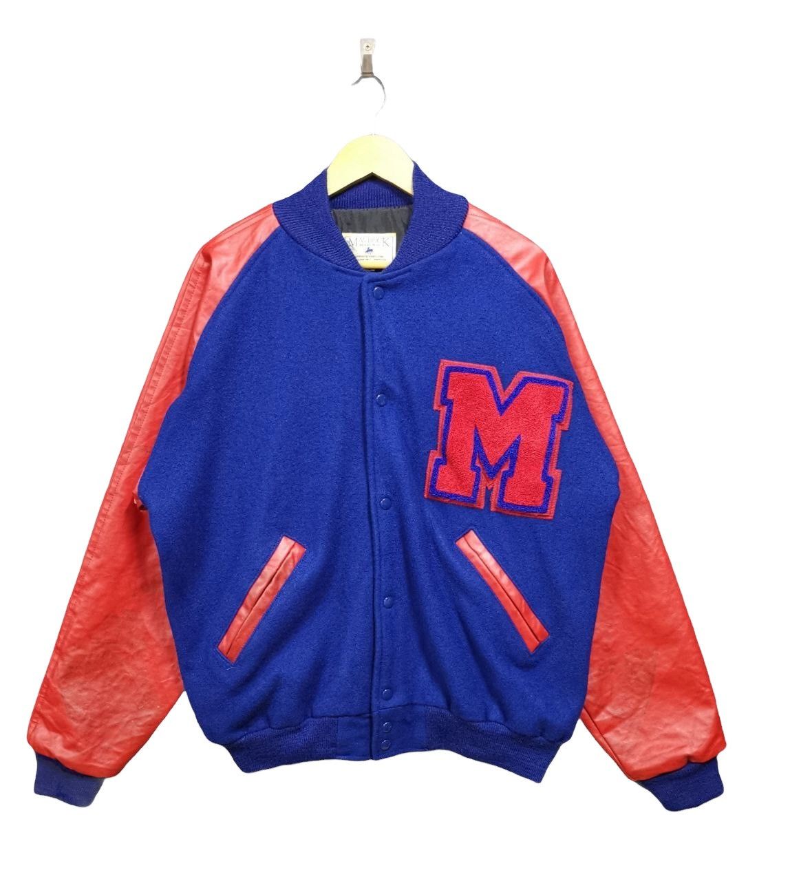 Vintage Vintage Maverick Leather Sleeve Varsity Jacket Letter M Grailed