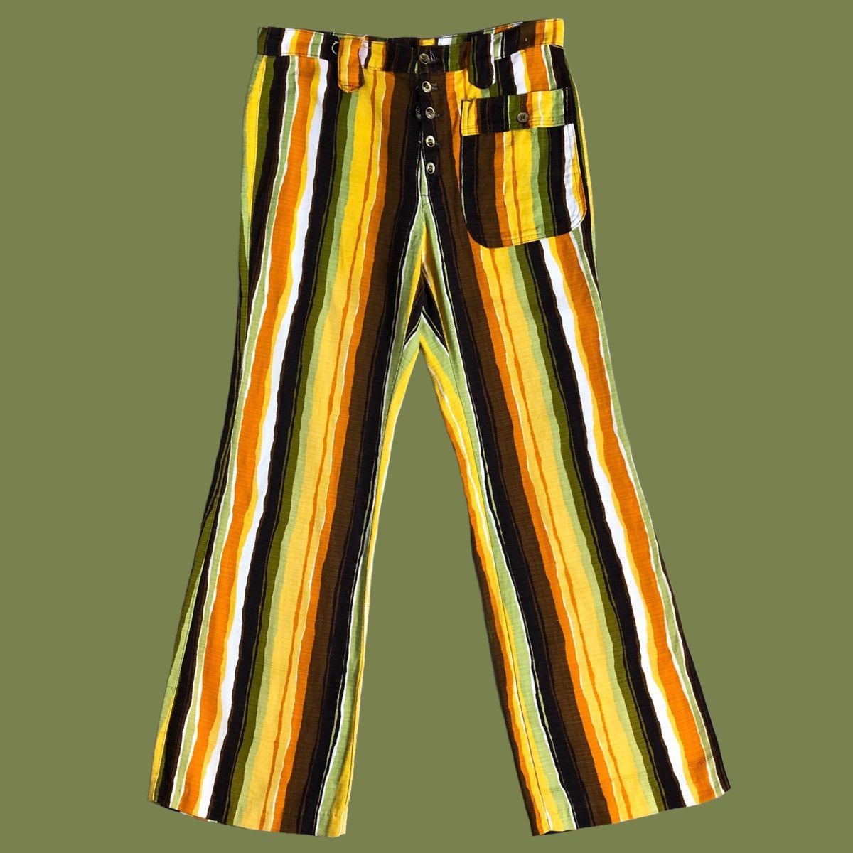 Vintage Vintage 70s Earth Tone Pinstripe Rappers Pants | Grailed