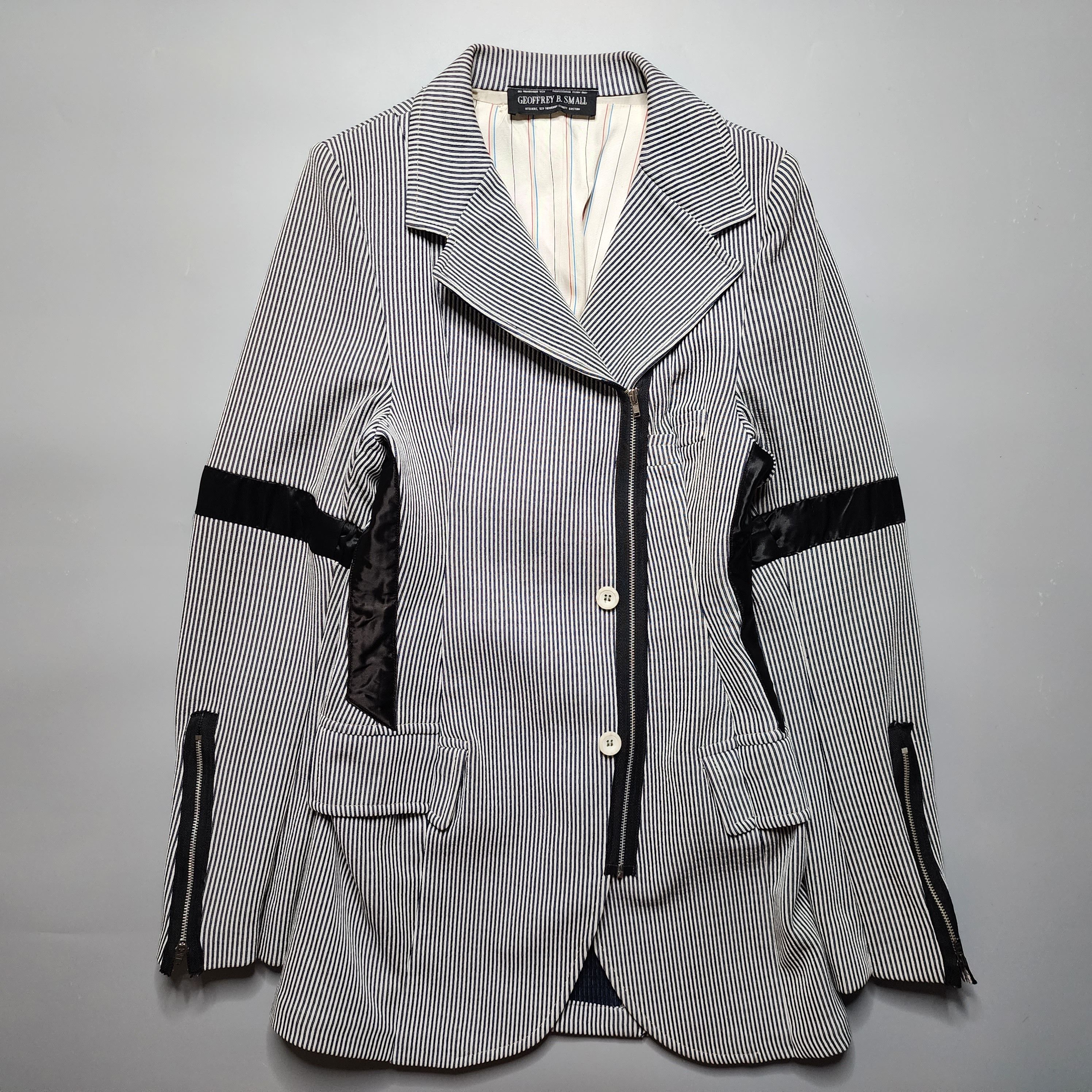 Geoffrey B. Small Geoffrey B. Small - SS96 Seersucker Artisanal Blazer Jacket Size 34R - 2 Thumbnail