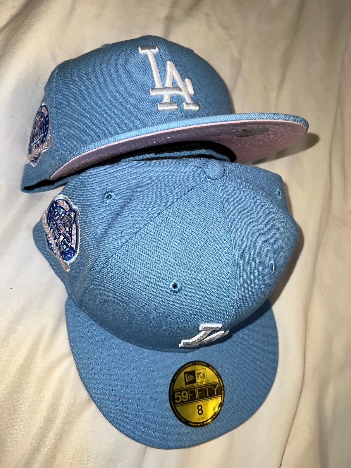 NEW ERA 59FIFTY selling LOS ANGELES DODGERS COTTON CANDY BLUE SHOE PALACE SIZE 7 1/4