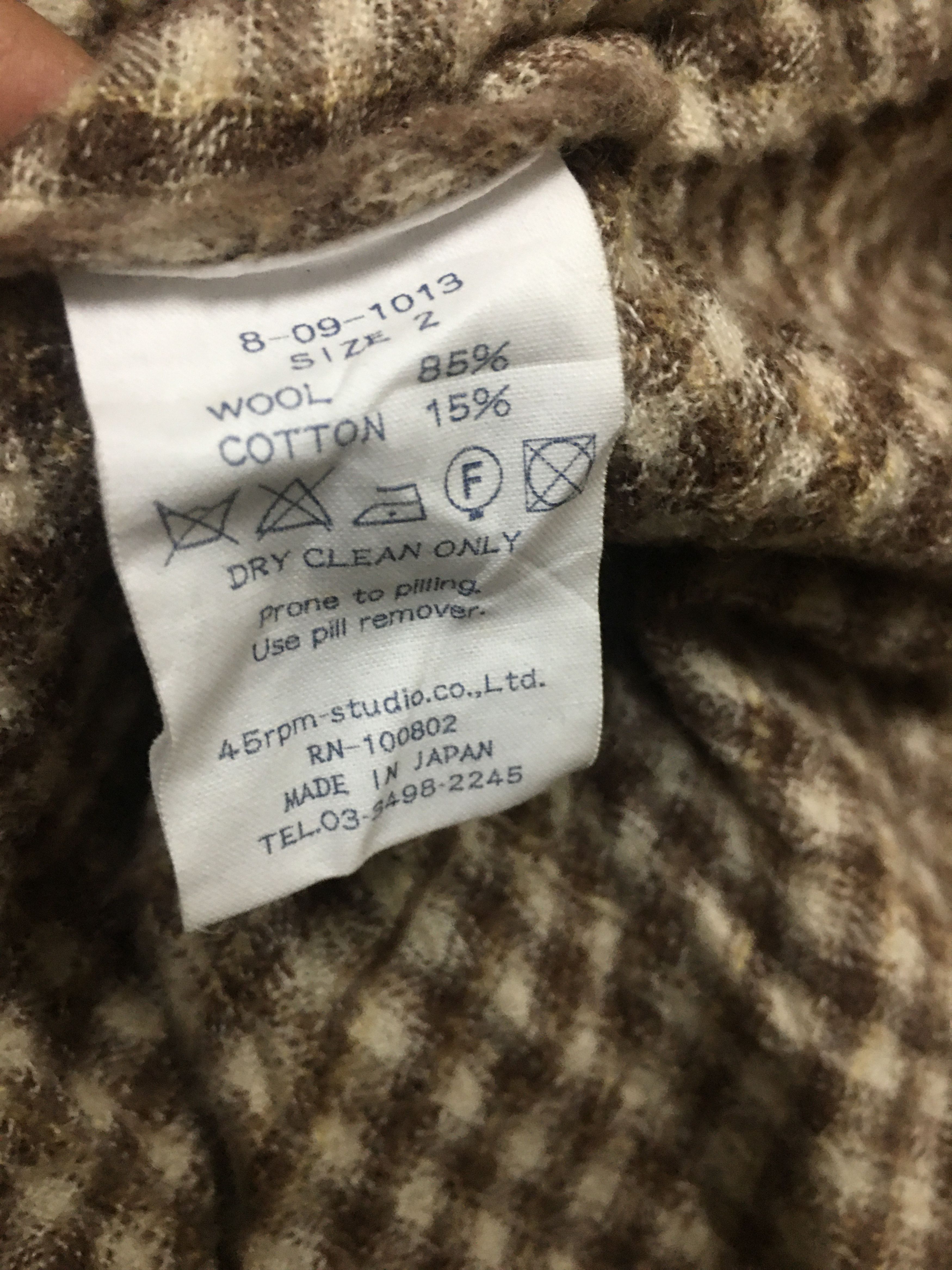 45rpm Wool 45 Rpm very cool design shirt Size US M / EU 48-50 / 2 - 8 Thumbnail