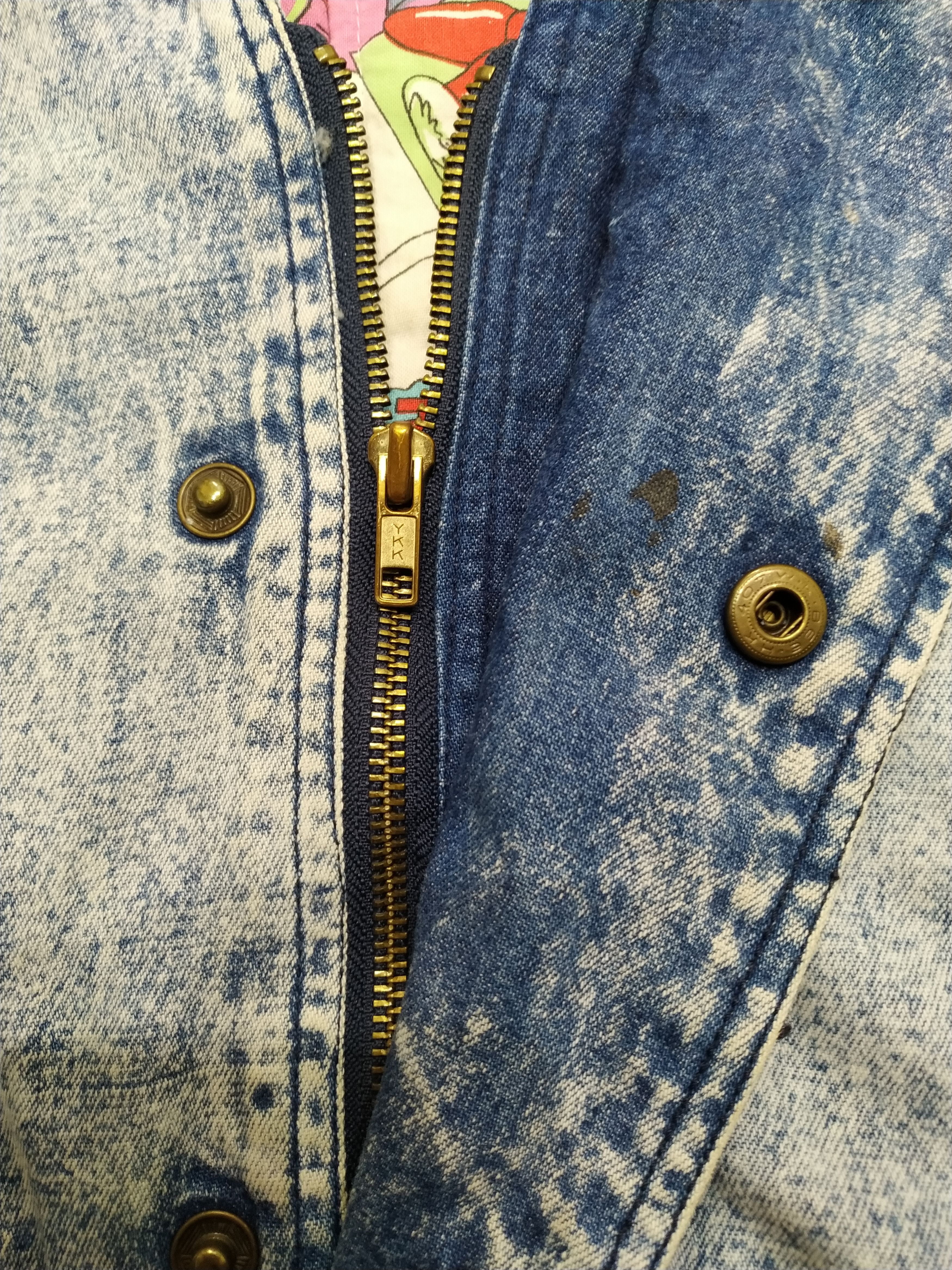 Vintage Insulated denim jacket acid washed M size Young life creator Size US M / EU 48-50 / 2 - 4 Thumbnail
