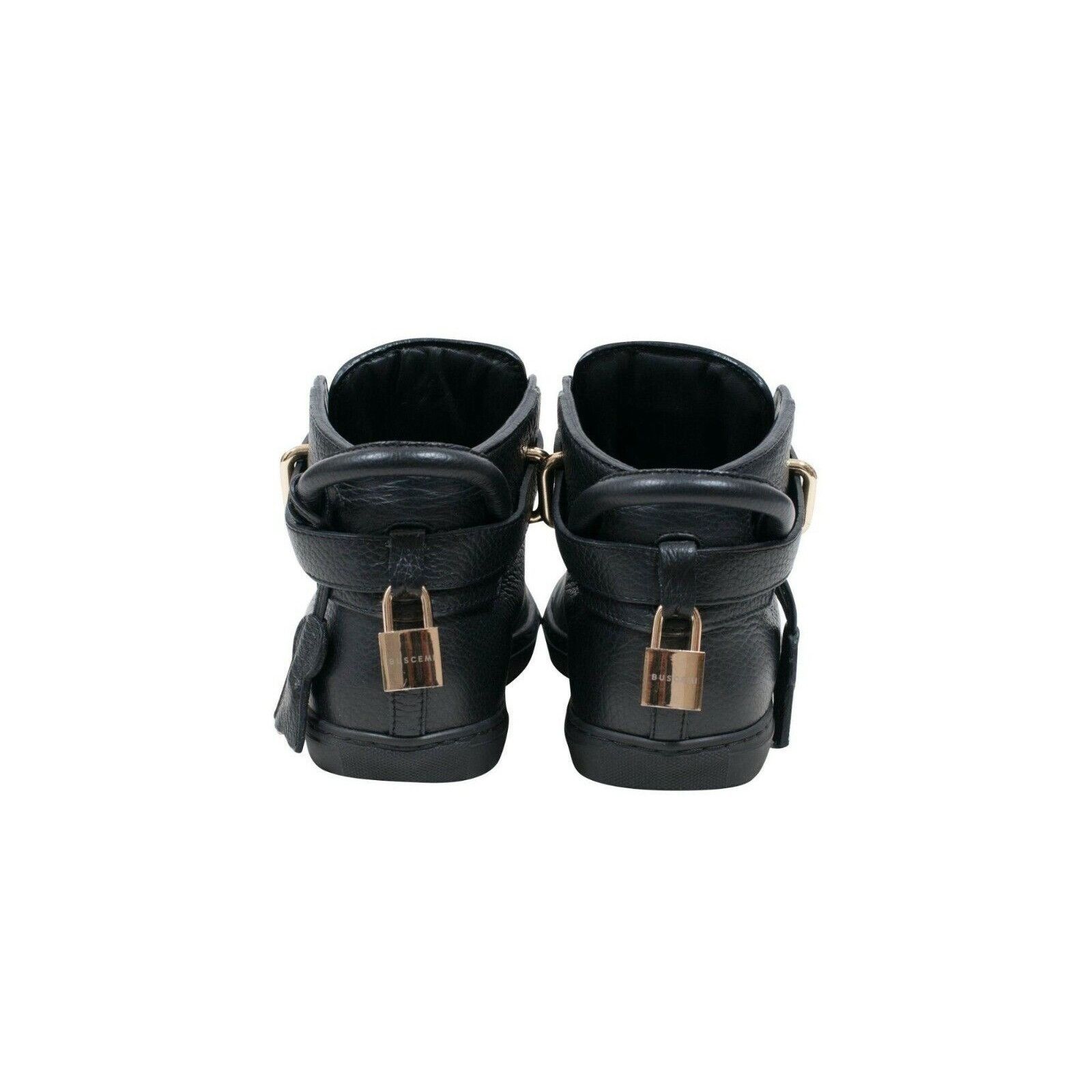 Buscemi 100MM Black Leather Gold Hardware Mid Top Size US 9 / IT 39 - 6 Thumbnail