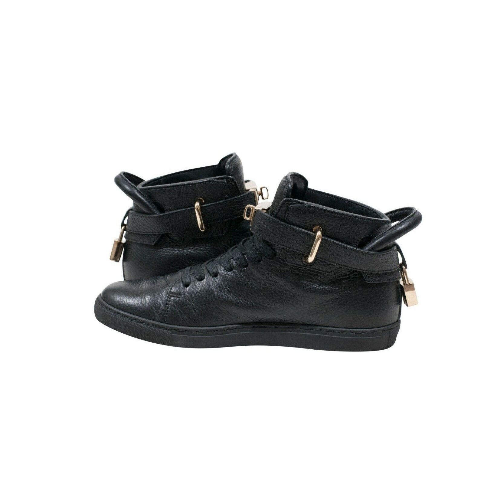 Buscemi 100MM Black Leather Gold Hardware Mid Top Size US 9 / IT 39 - 5 Thumbnail