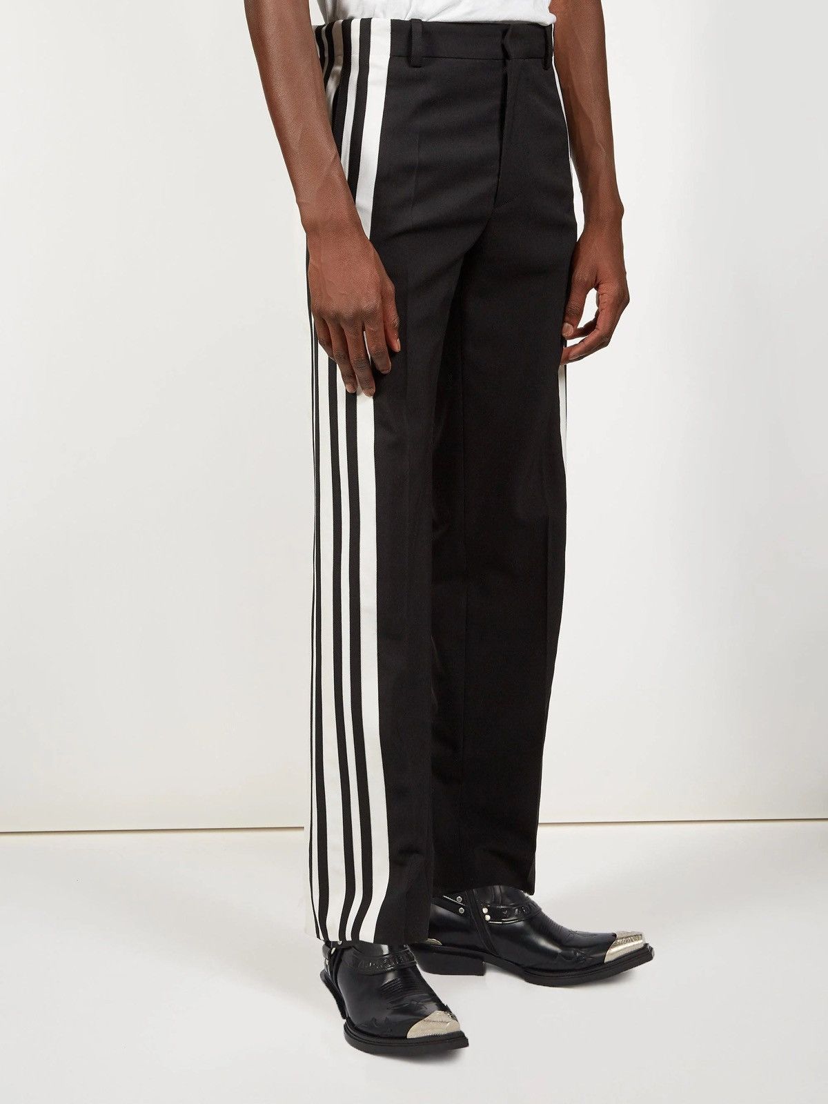 Balenciaga Side-striped Stretch-twill Trousers - Black White Size US 38 / EU 54 - 6 Thumbnail