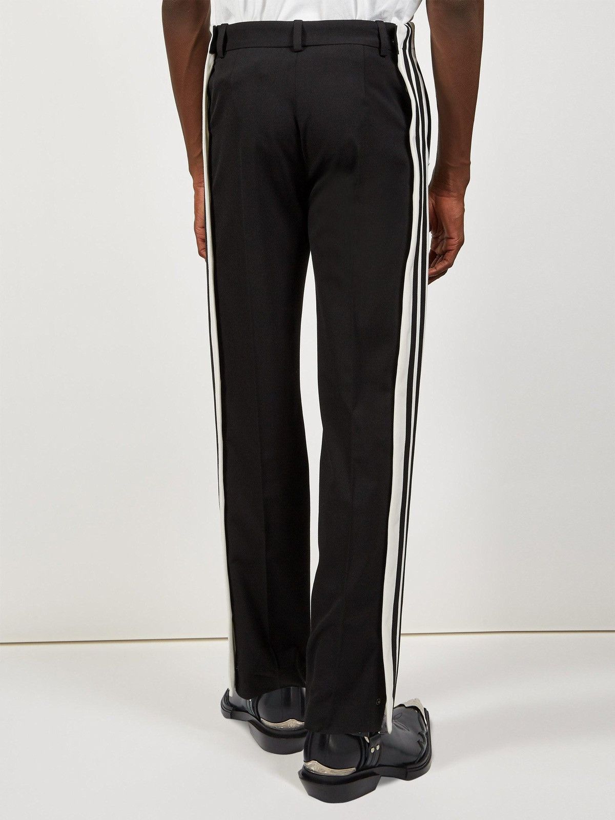 Balenciaga Side-striped Stretch-twill Trousers - Black White Size US 38 / EU 54 - 7 Thumbnail