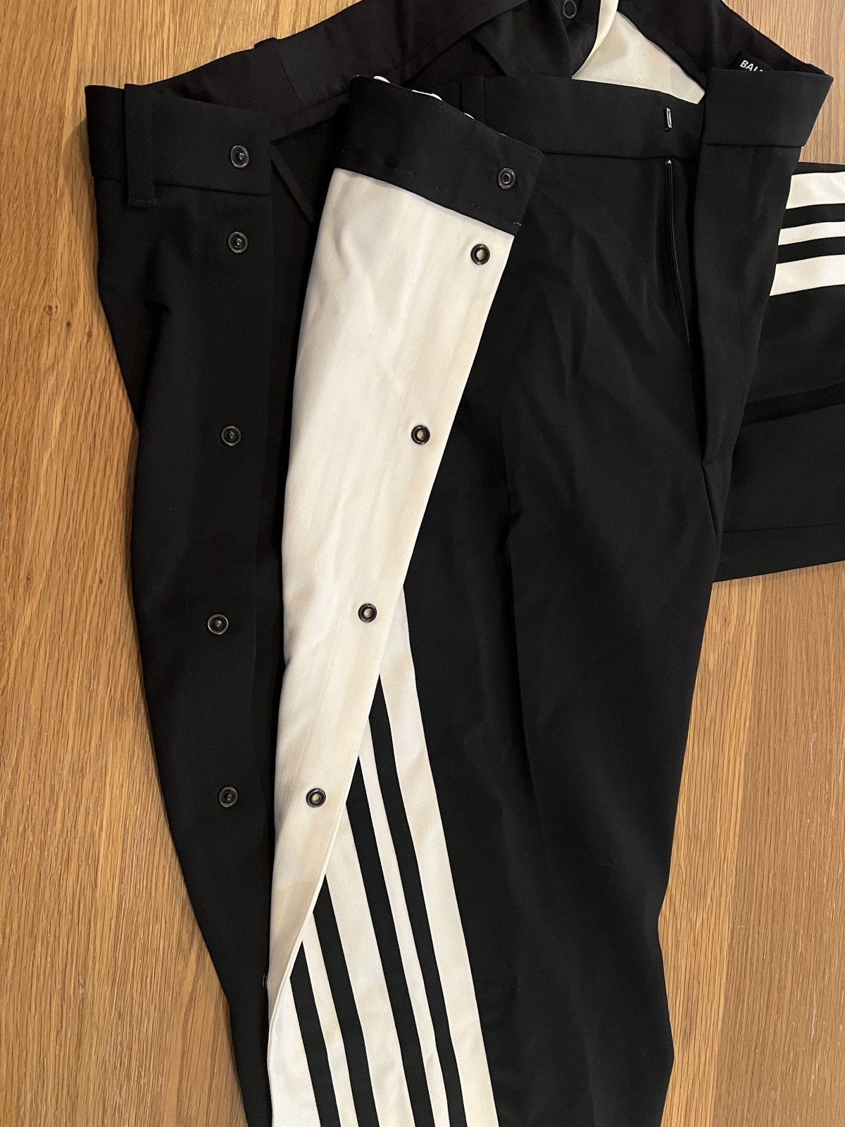 Balenciaga Side-striped Stretch-twill Trousers - Black White Size US 38 / EU 54 - 5 Thumbnail