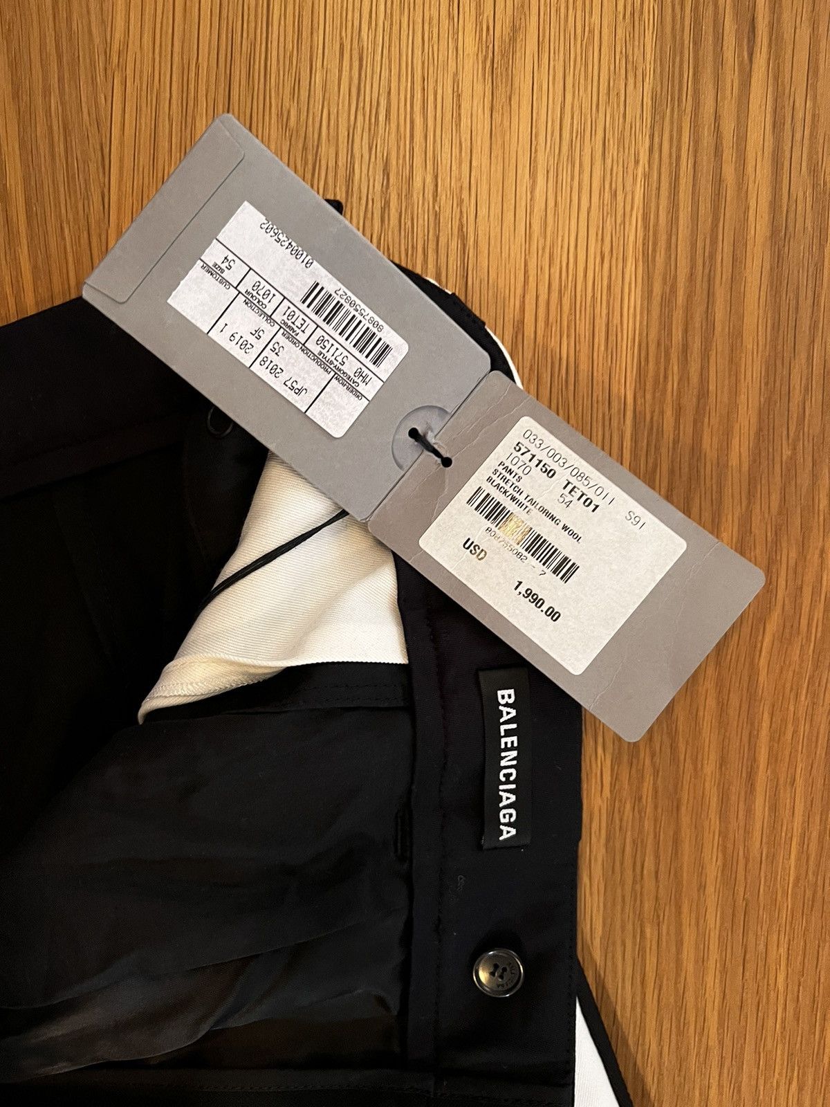 Balenciaga Side-striped Stretch-twill Trousers - Black White Size US 38 / EU 54 - 3 Thumbnail