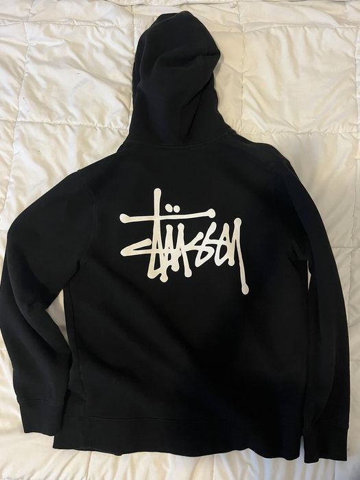 Stussy Basic Stussy Zip Hoodie Black Grailed