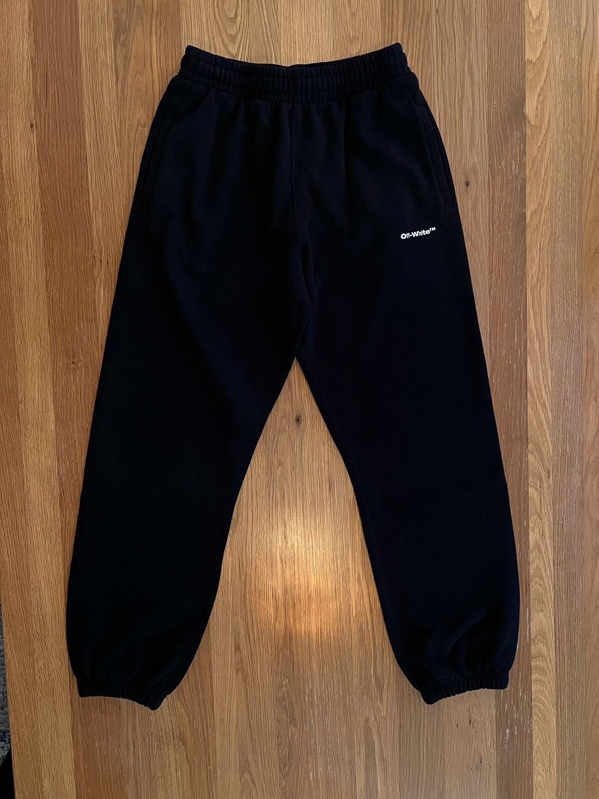 White Outline Black Sweatpants Size Small