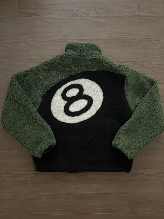 Stussy 8 Ball Sherpa Reversible Jacket 'Green