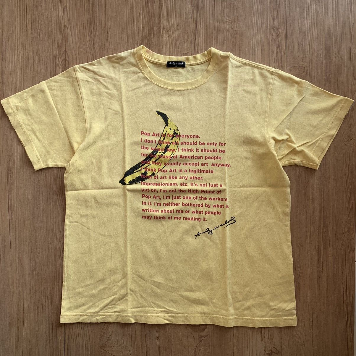 image of Vintage Andy Warhol Tshirt in Yellow, Men's (Size XL)